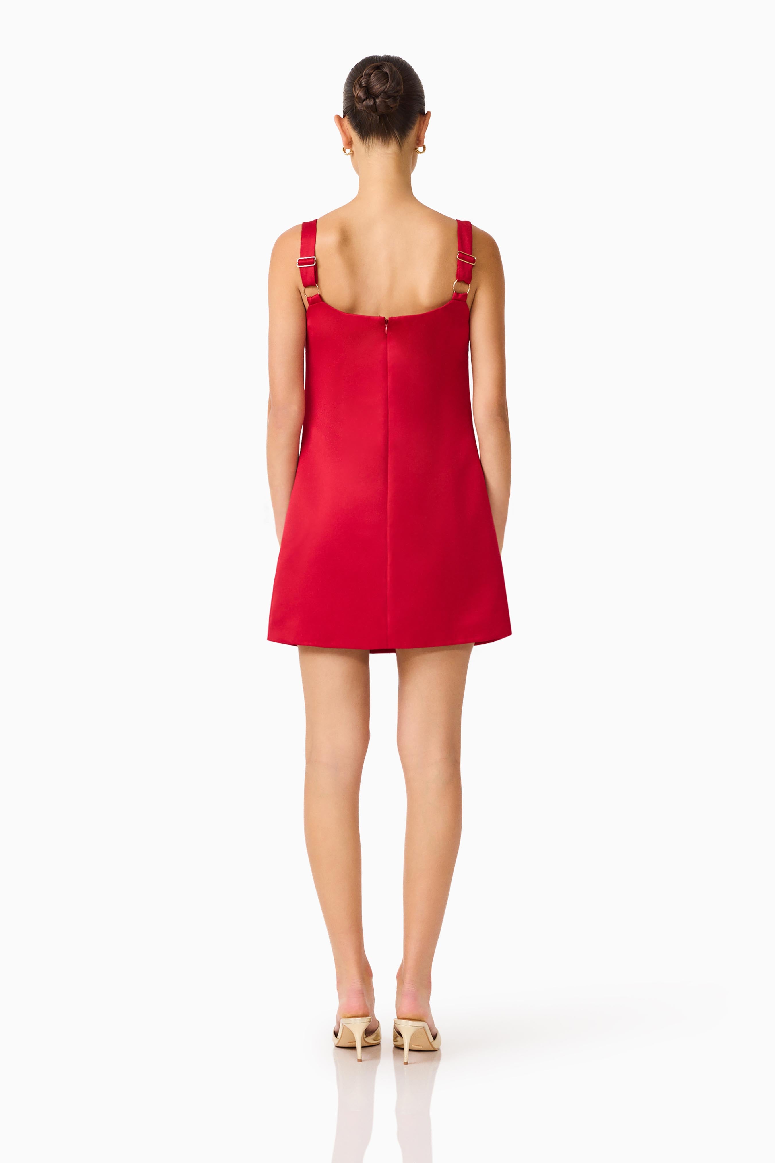 Lucetta Shift Mini Dress in Red