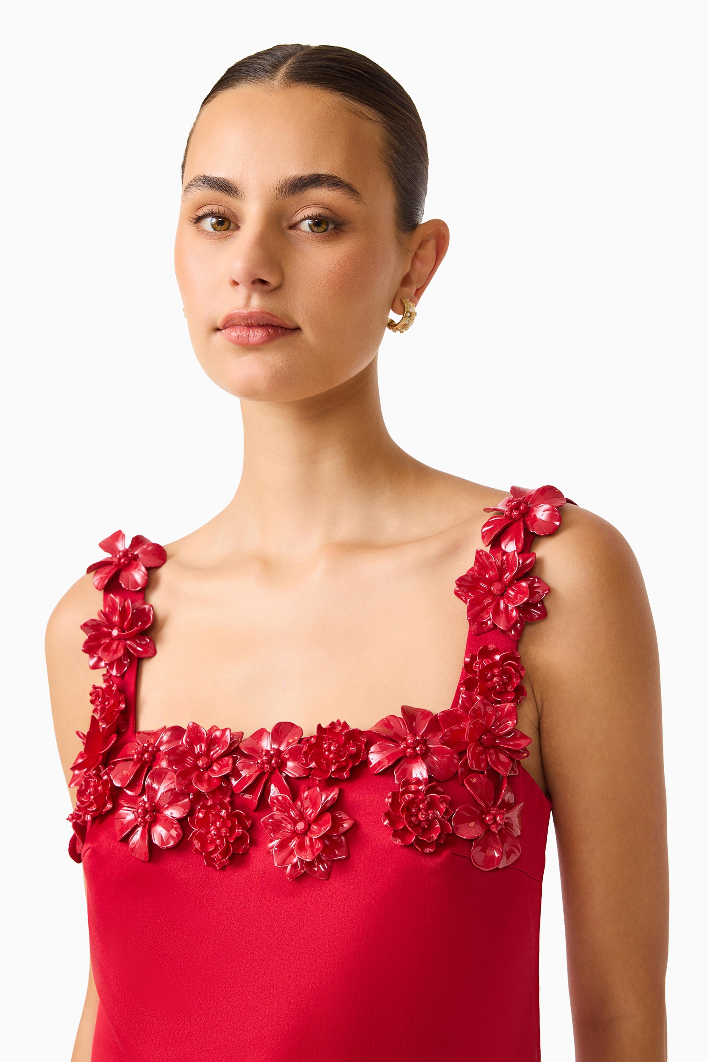 Lucetta Shift Mini Dress in Red