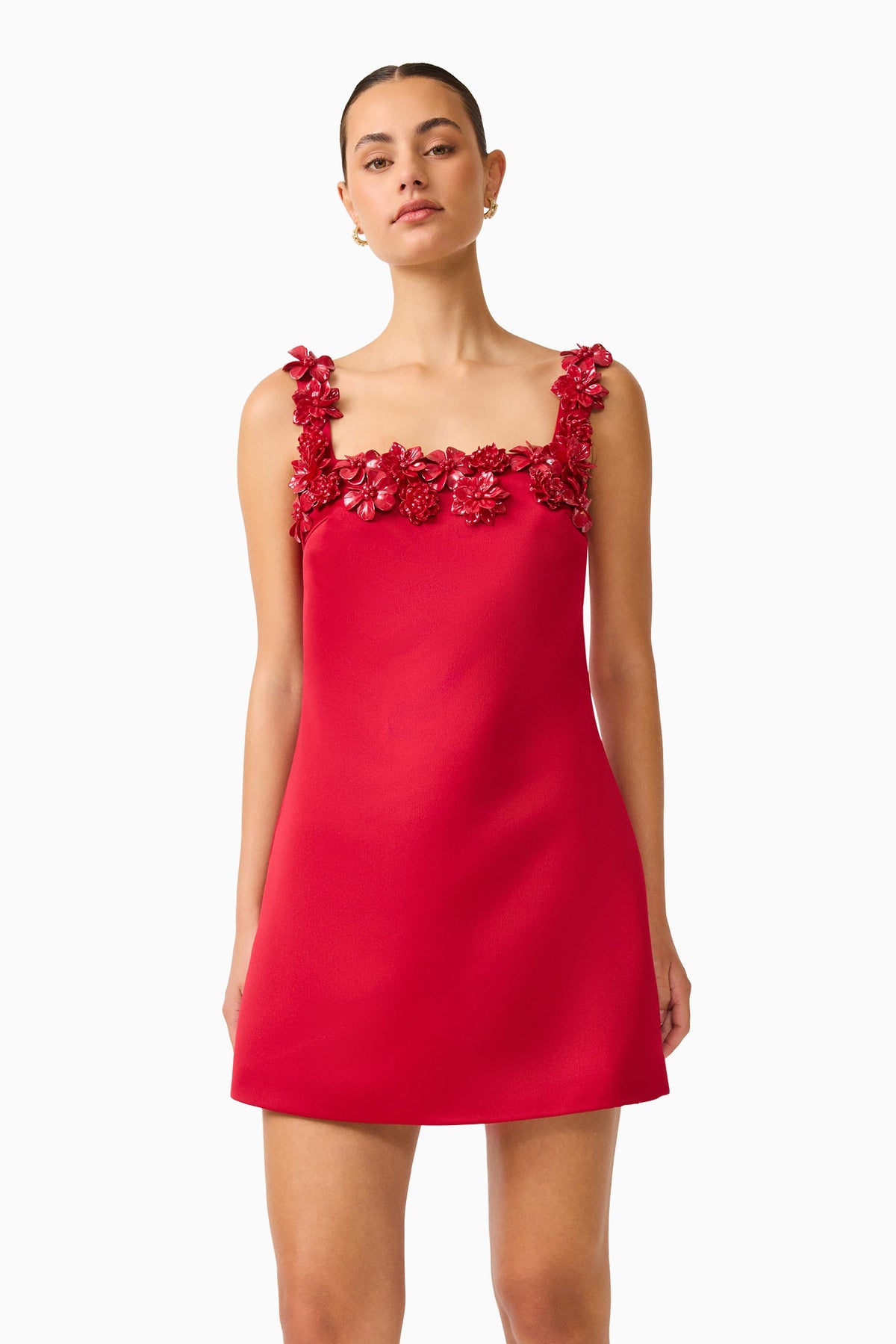 Lucetta Shift Mini Dress in Red