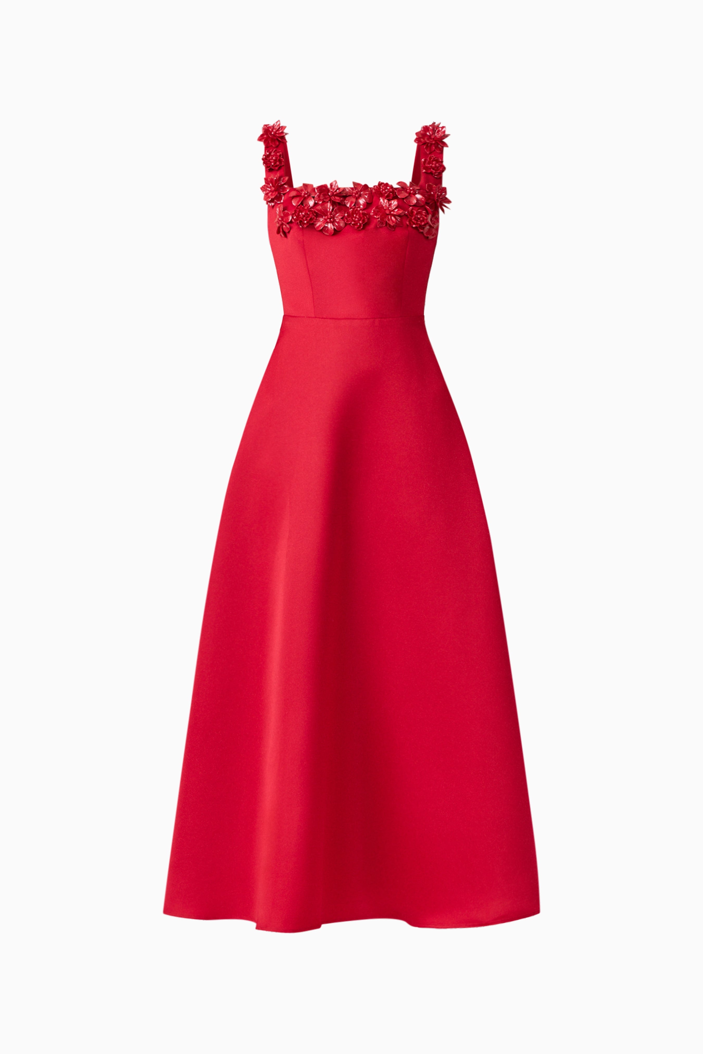 Lucetta Fit & Flare Midi Dress in Red