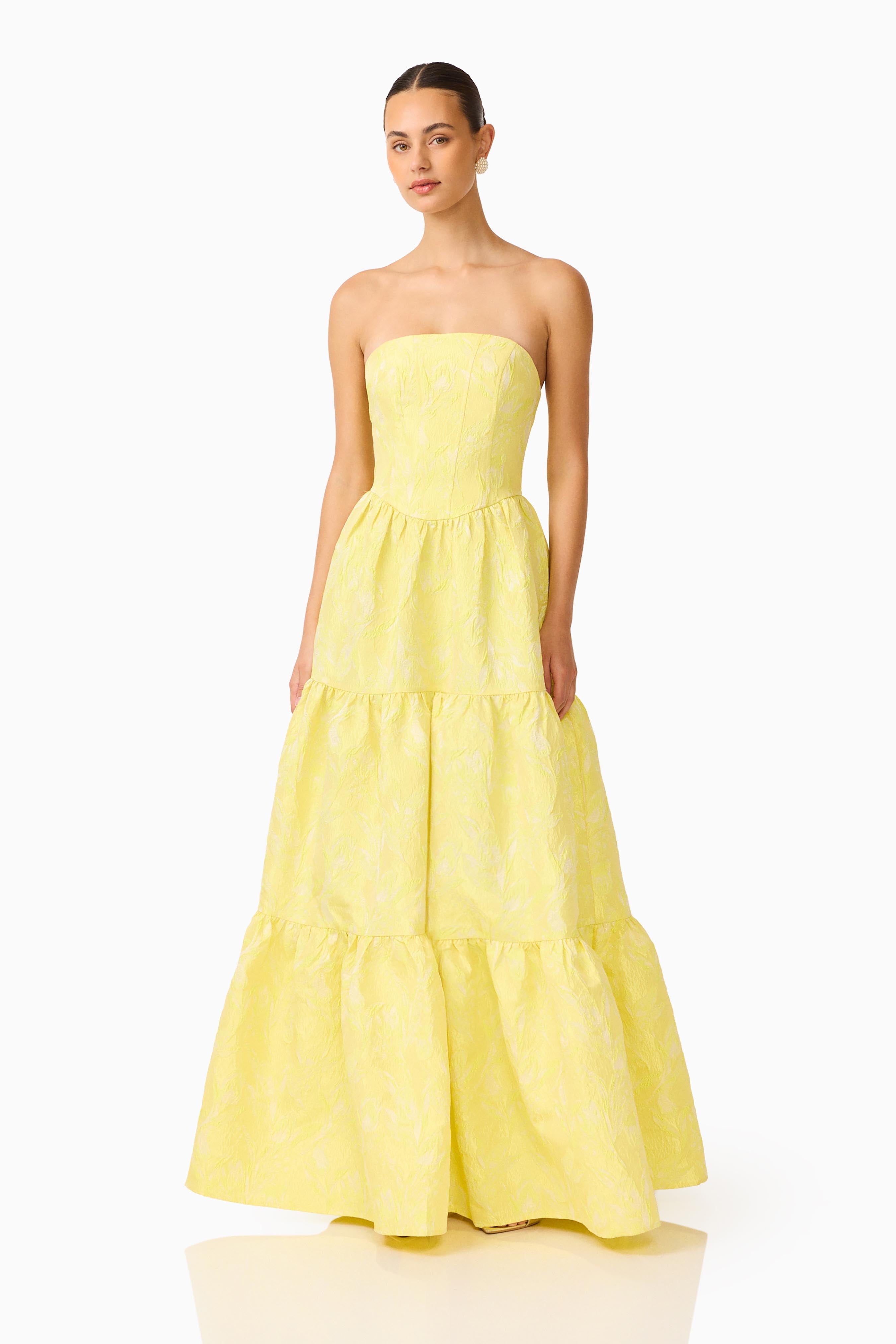Luella Strapless Gown in Yellow