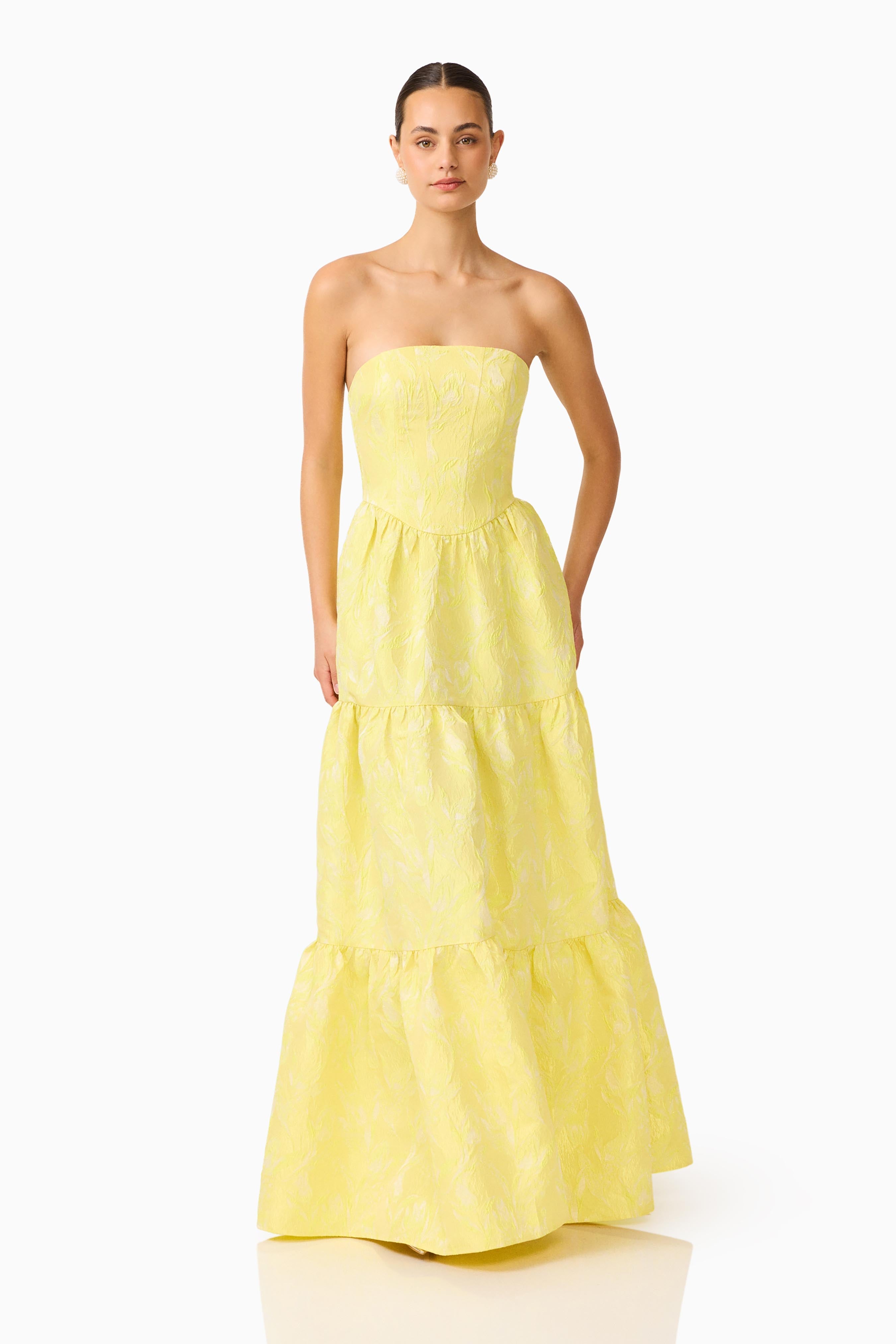 Luella Strapless Gown in Yellow
