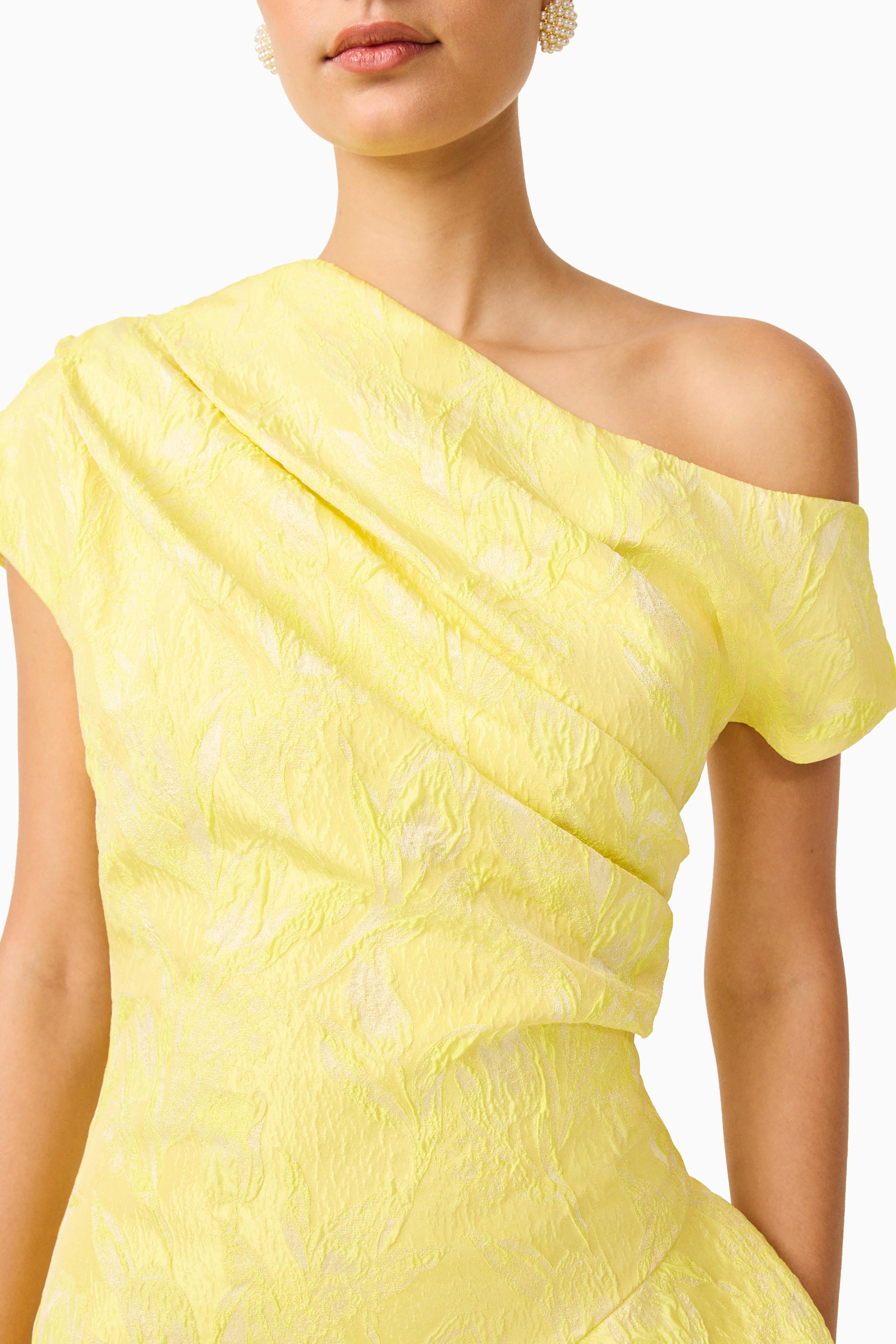 Luella Asymmetrical Gown in Yellow