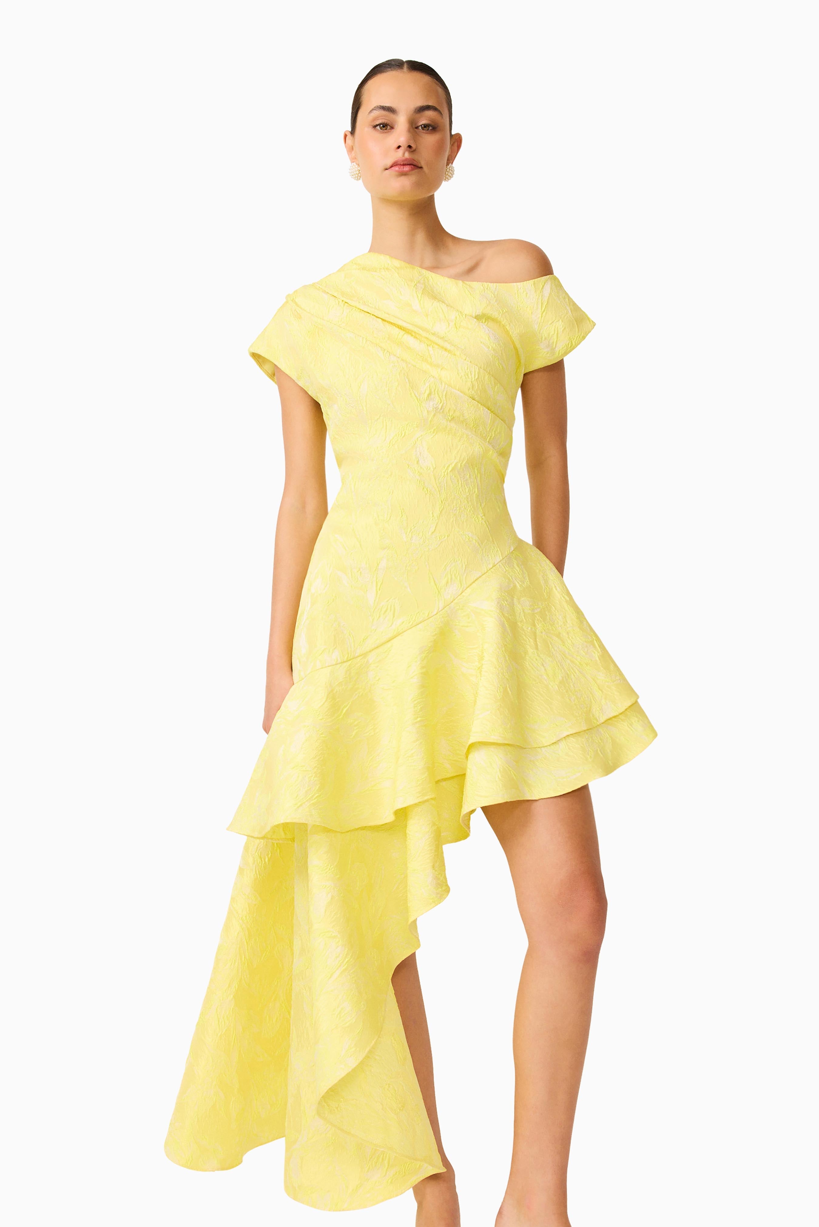 Luella Asymmetrical Gown in Yellow