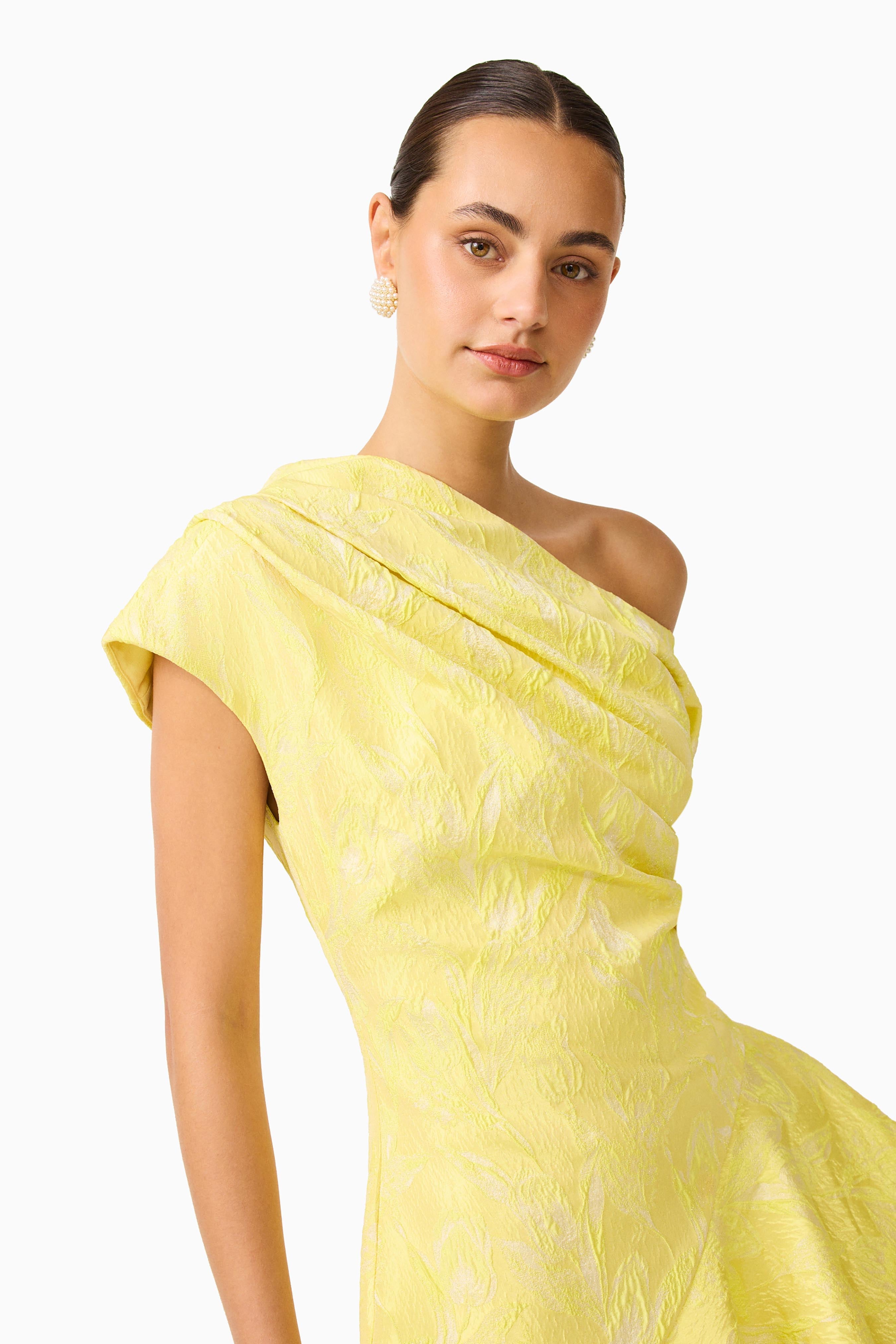 Luella Asymmetrical Gown in Yellow