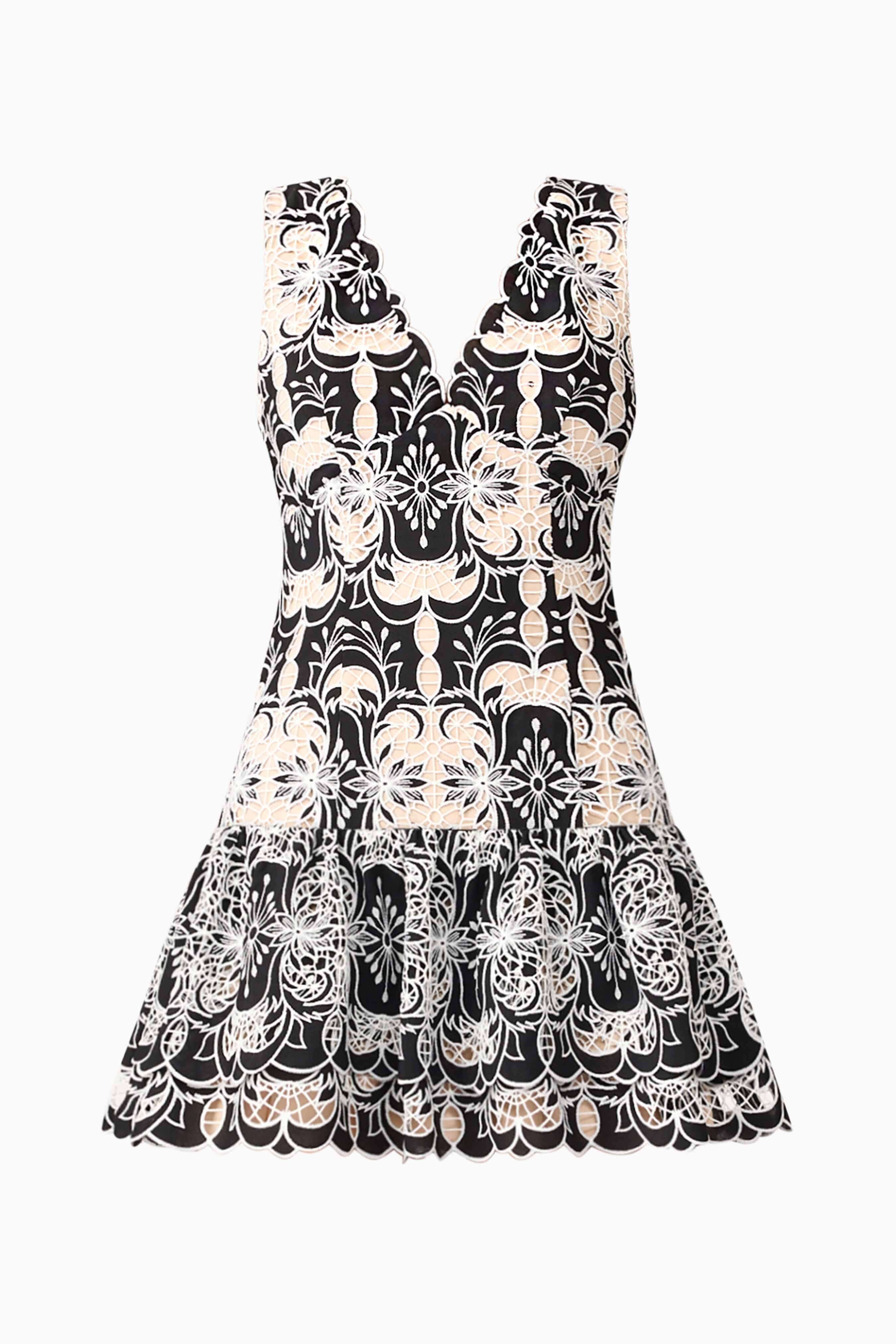 Jolie Floral Mini Dress in Black