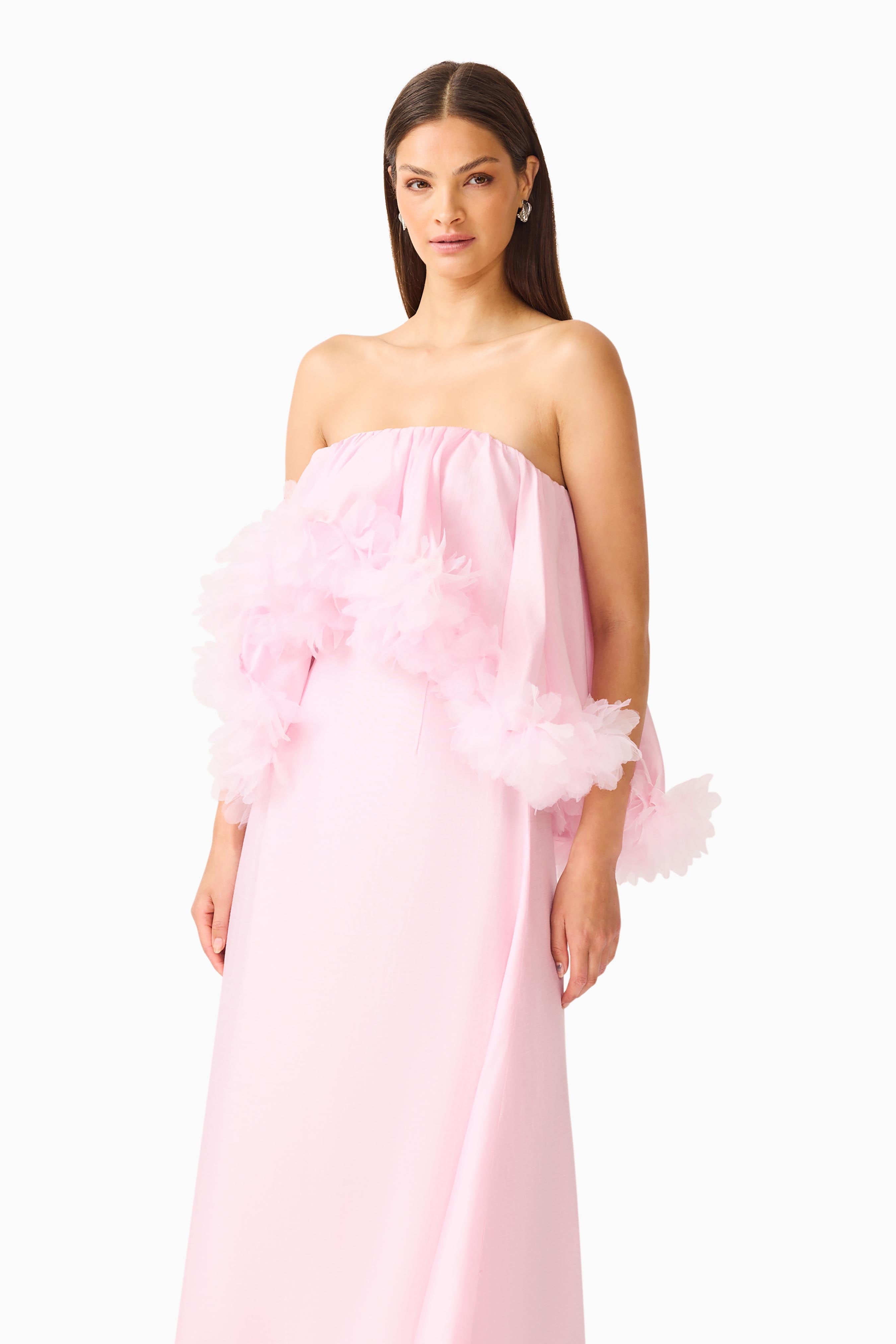 Fiorina Tiered Gown in Pale Pink
