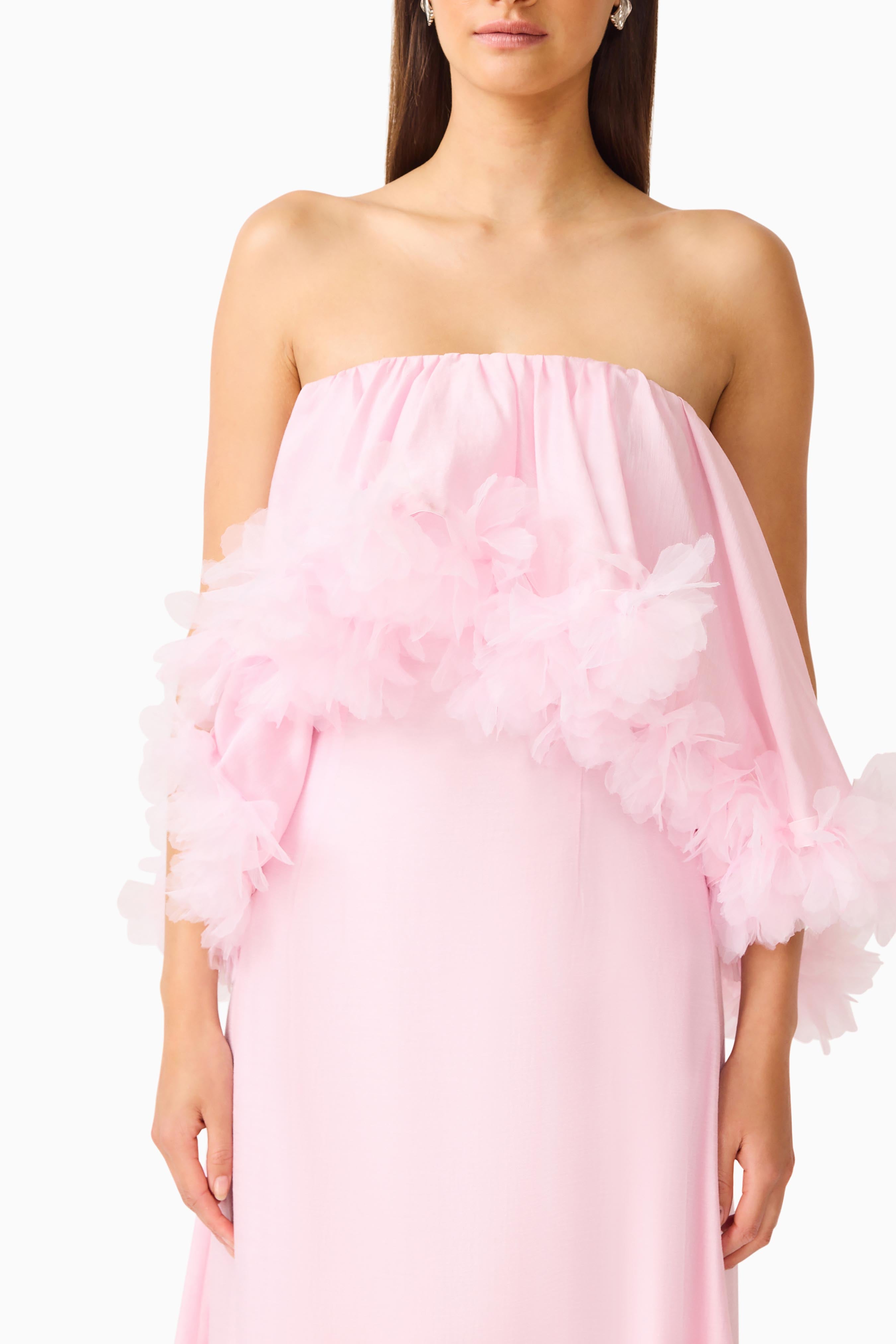 Fiorina Tiered Gown in Pale Pink