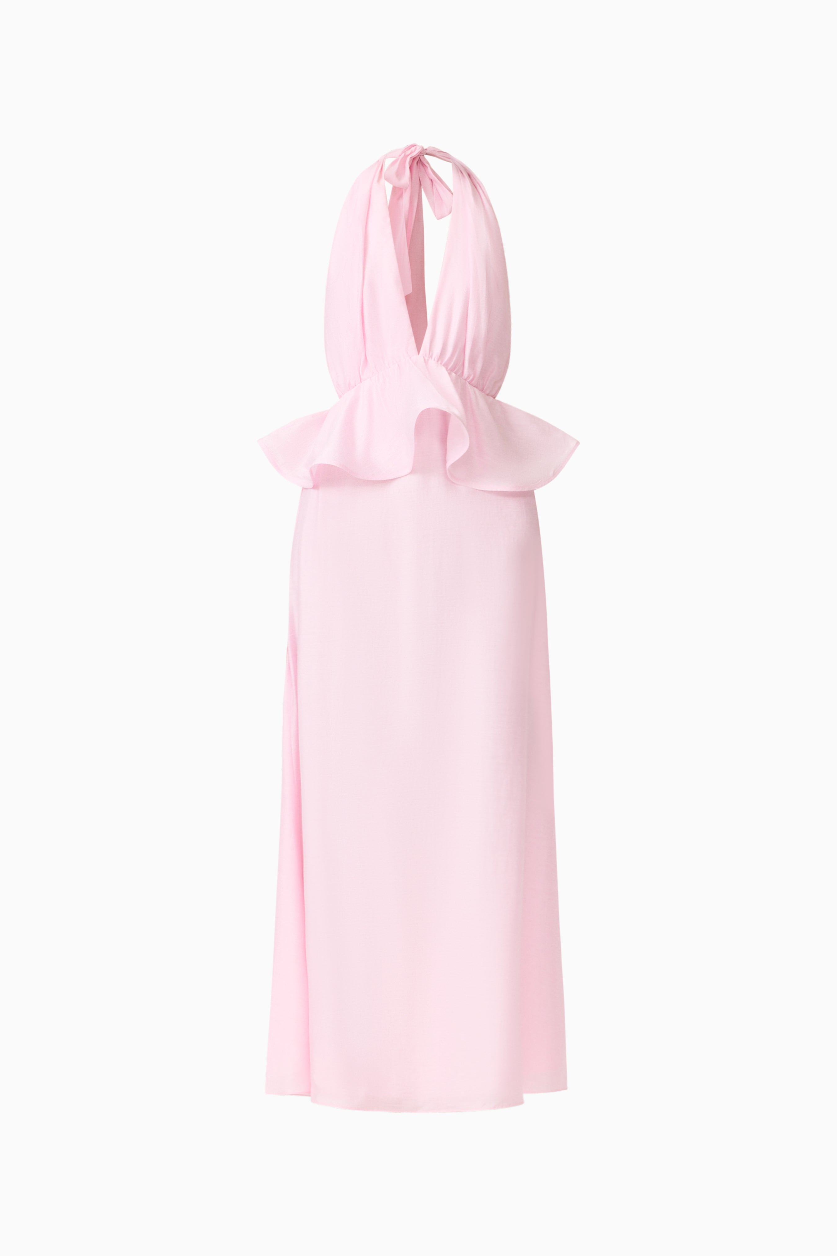 Fiorina Halter Neck Gown in Pale Pink