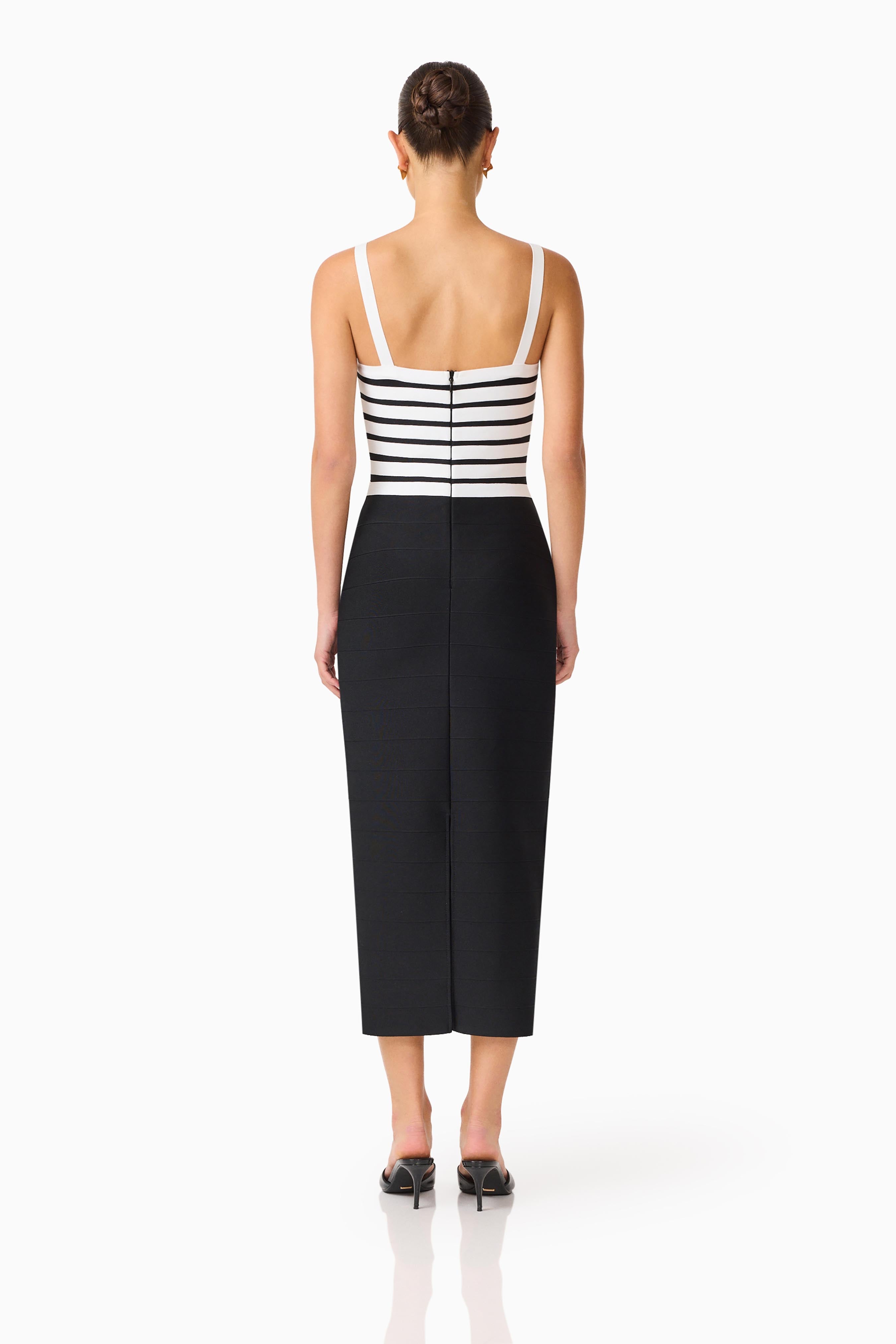 Ninette Coulum Midi Dress in Black & White