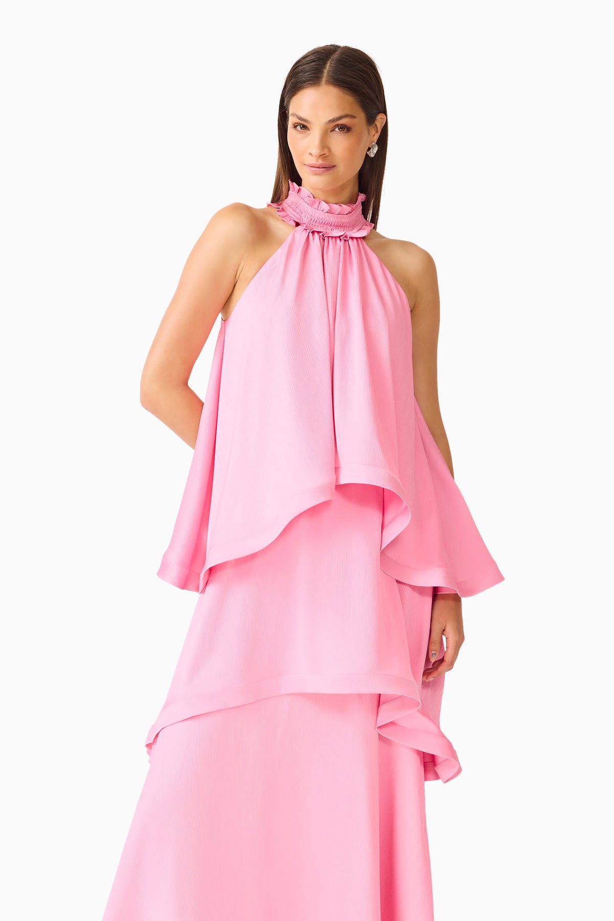 Calista Tiered Gown in Pink