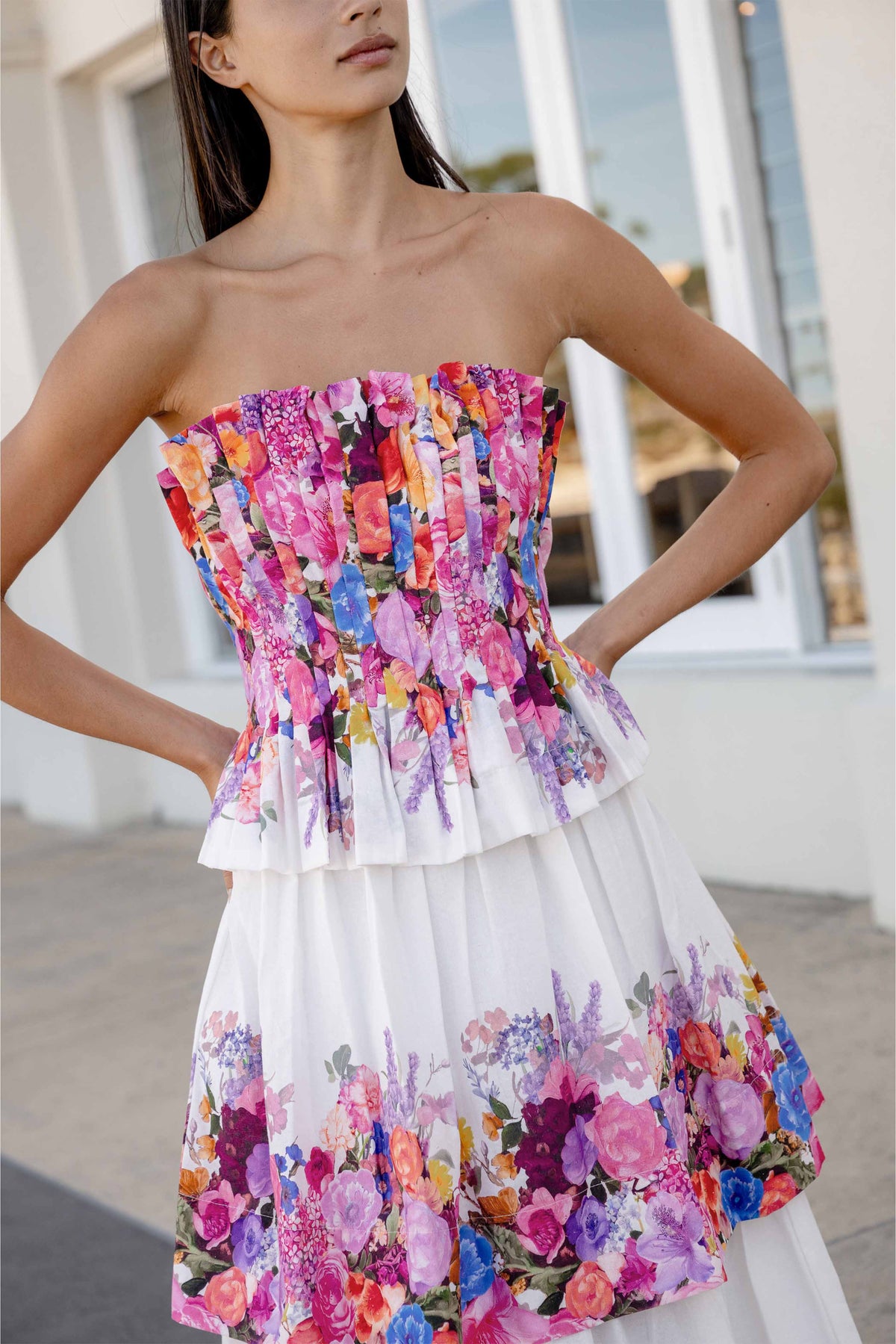 Alice Tiered Gown in Ombre Floral