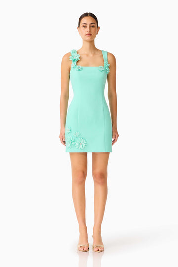Trompe 3D Mini Dress in Mint Green