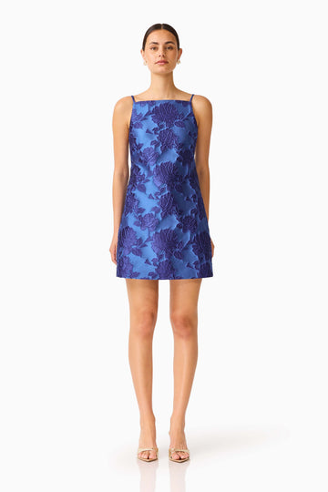 Sorelle Shift Mini Dress in Cobalt Blue