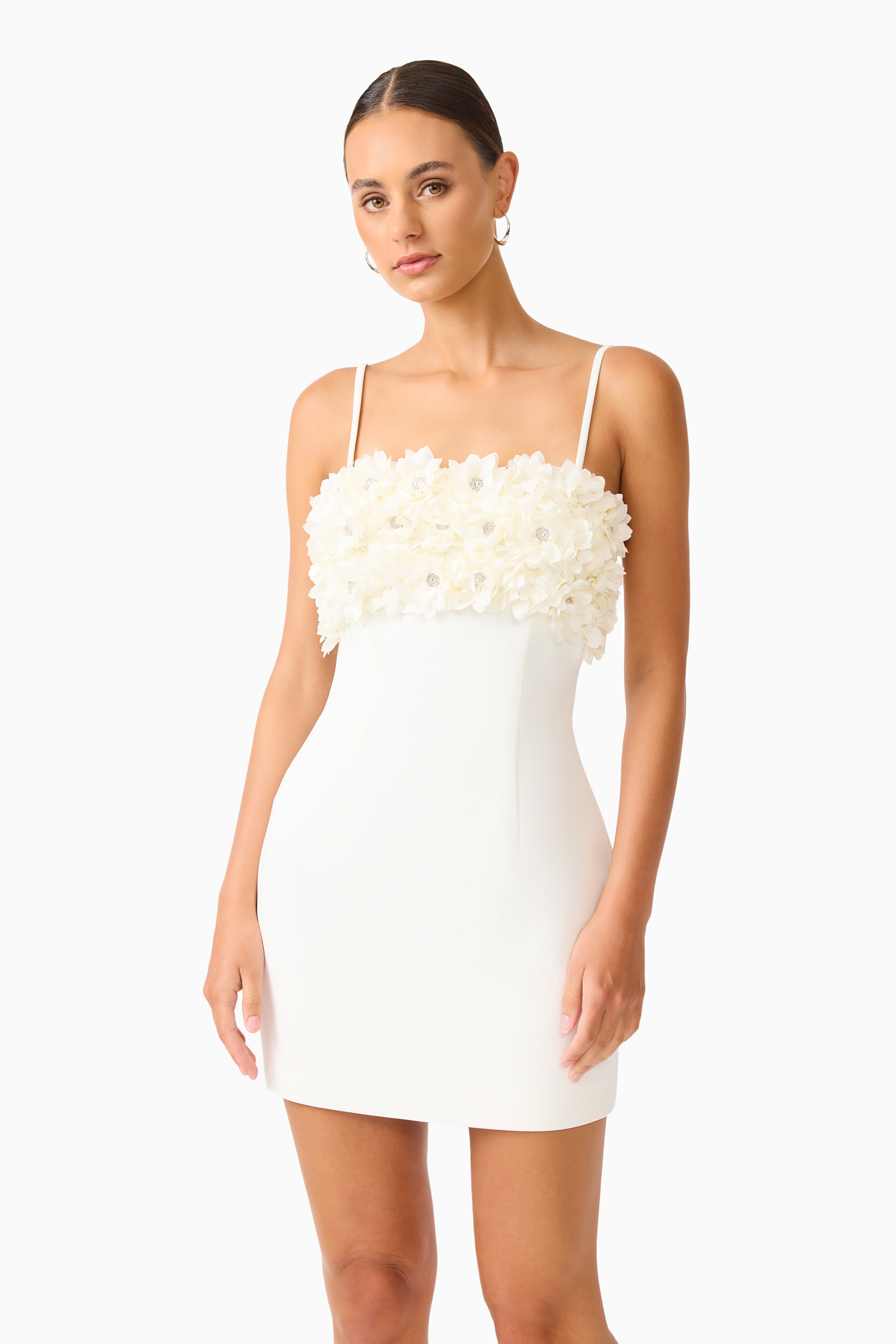 Solenne Party Mini Dress in White