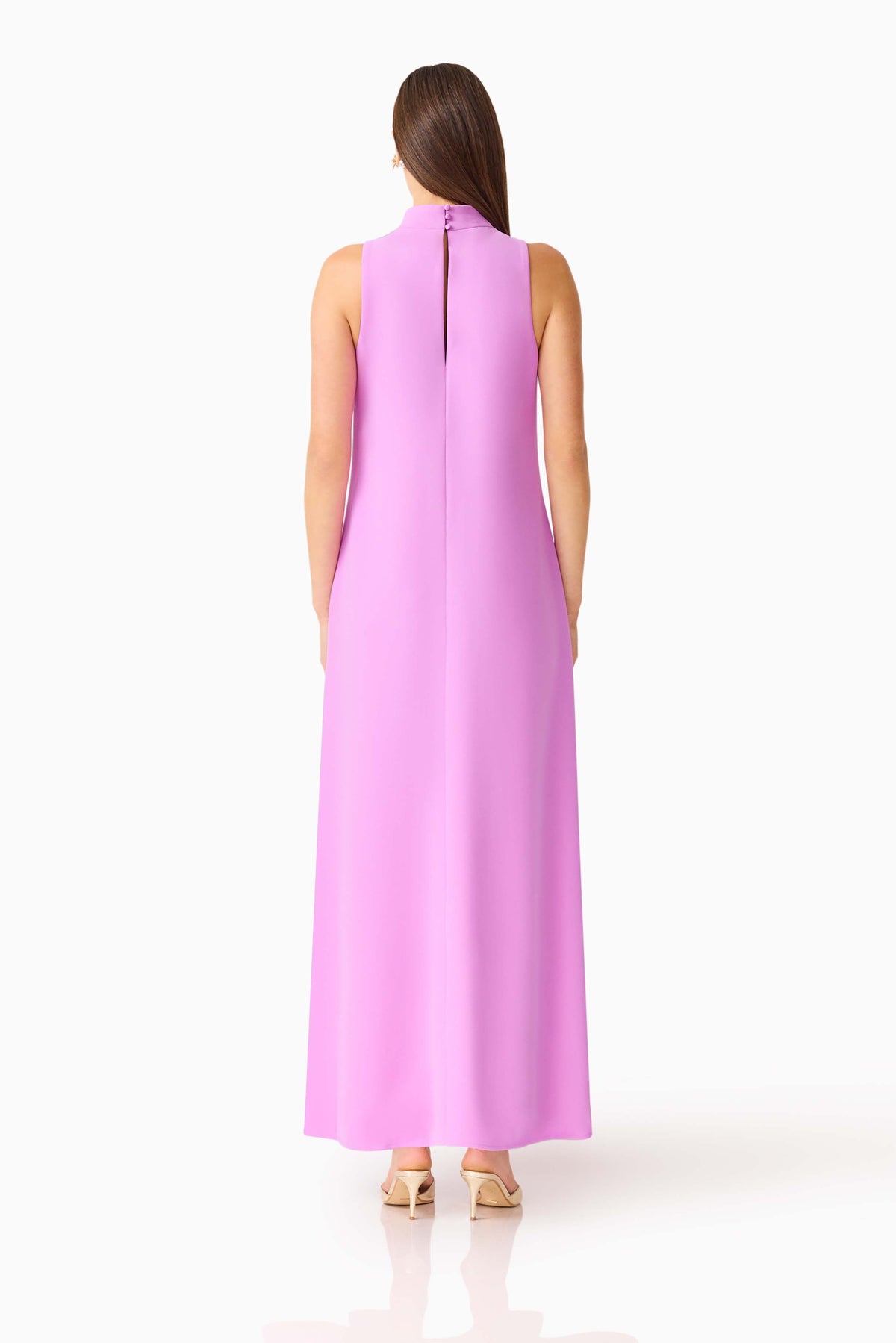 Solenne Halter Maxi Dress in Purple
