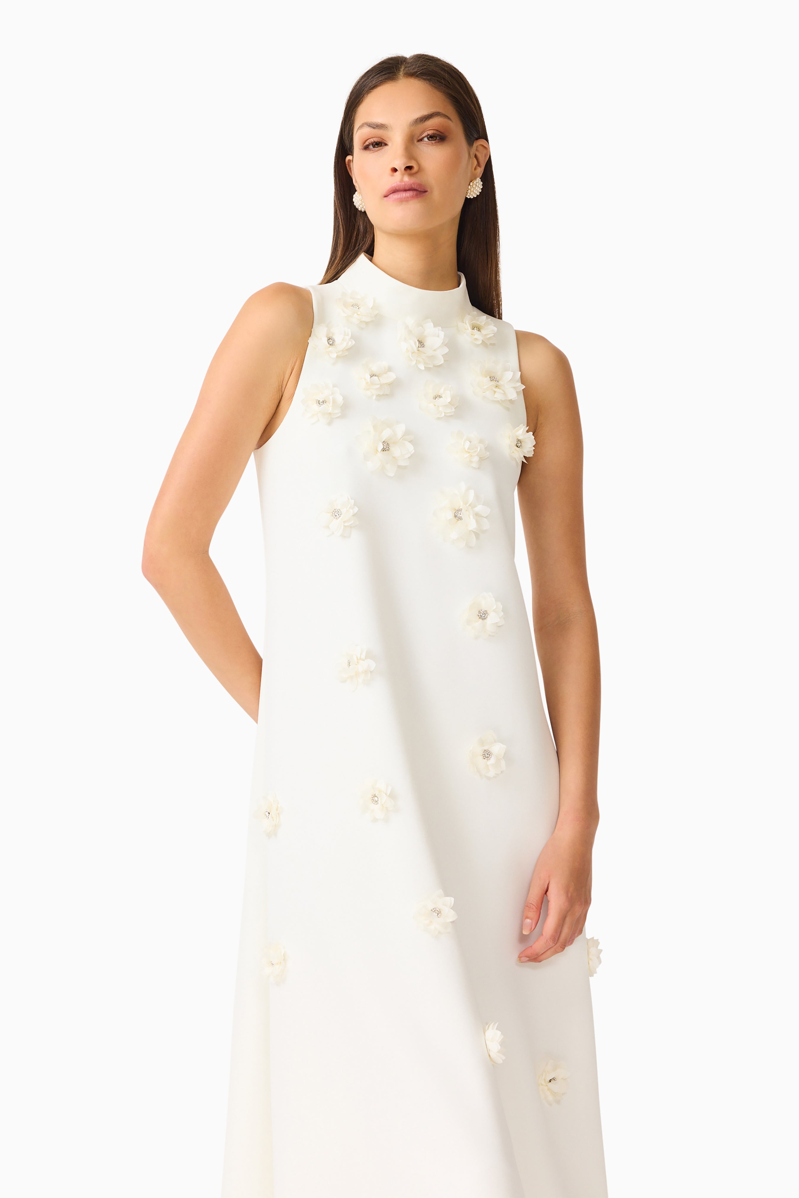 Solenne Halter Maxi Dress in White