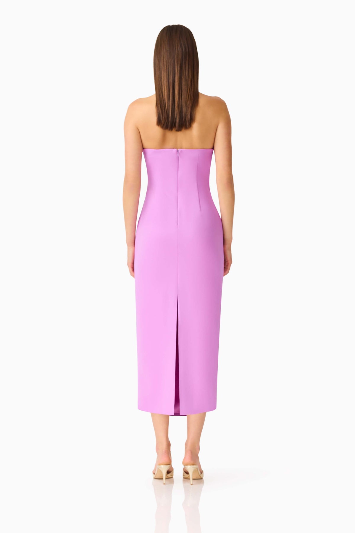 Solenne Column Midi Dress in Purple