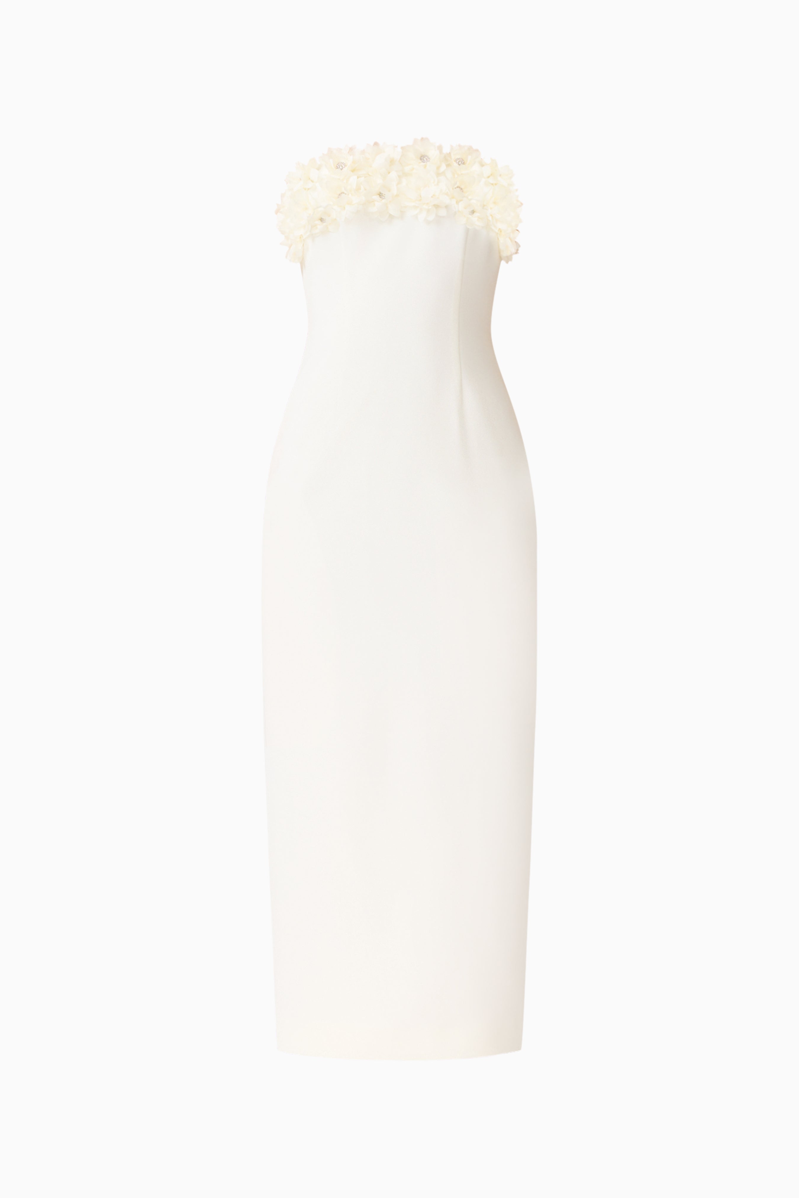 Solenne Column Midi Dress in White