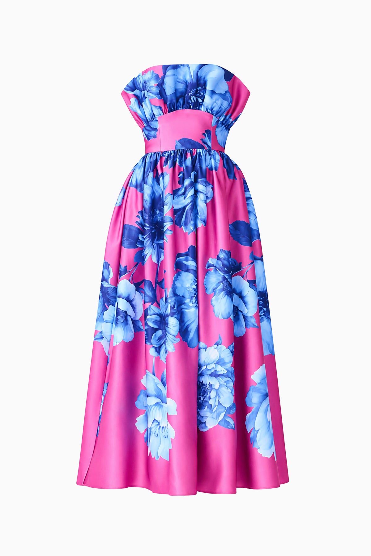 Sybella Ruffle Maxi in Pink & Blue Floral