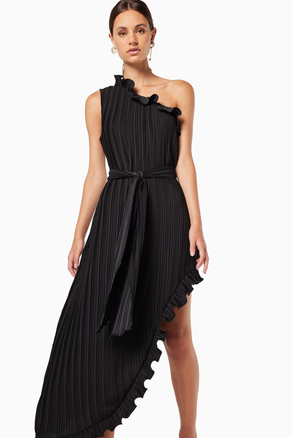 Italianate Midi Dress In Black