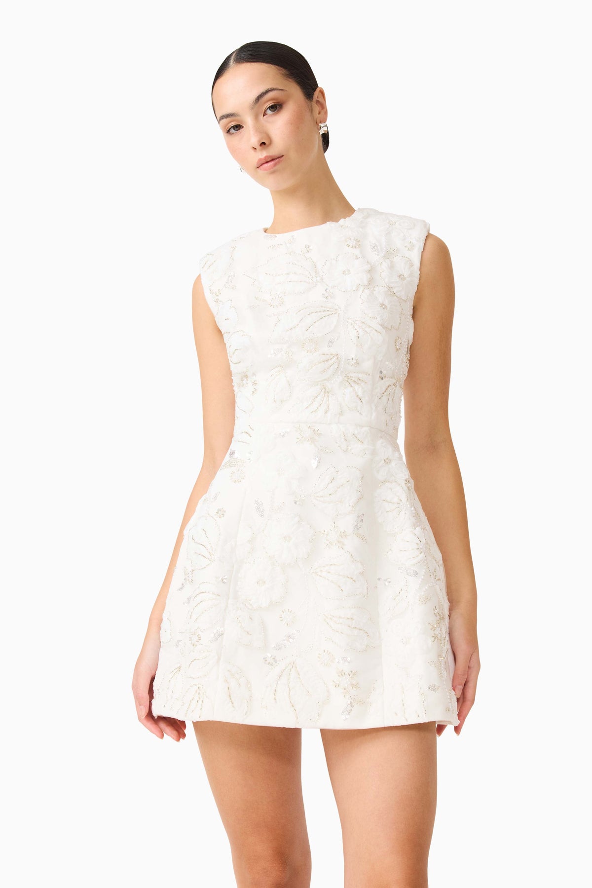 Carol Tulip Mini Dress in White