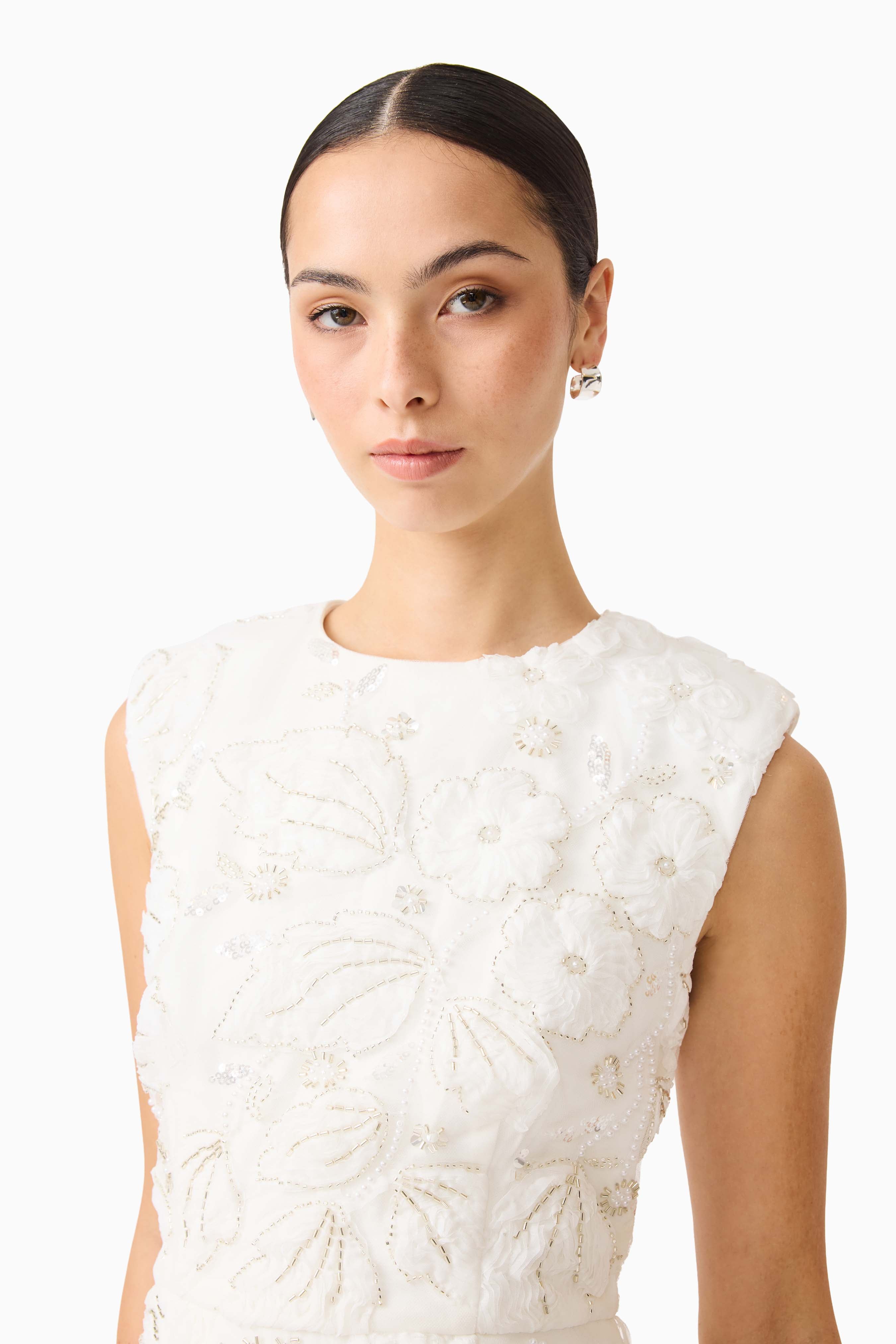 Carol Tulip Mini Dress in White