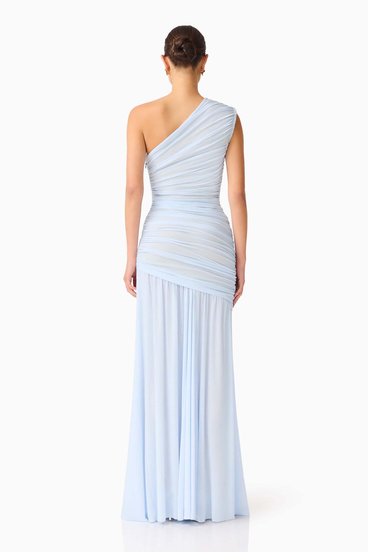 Florencea One Shoulder Gown in Powder Blue