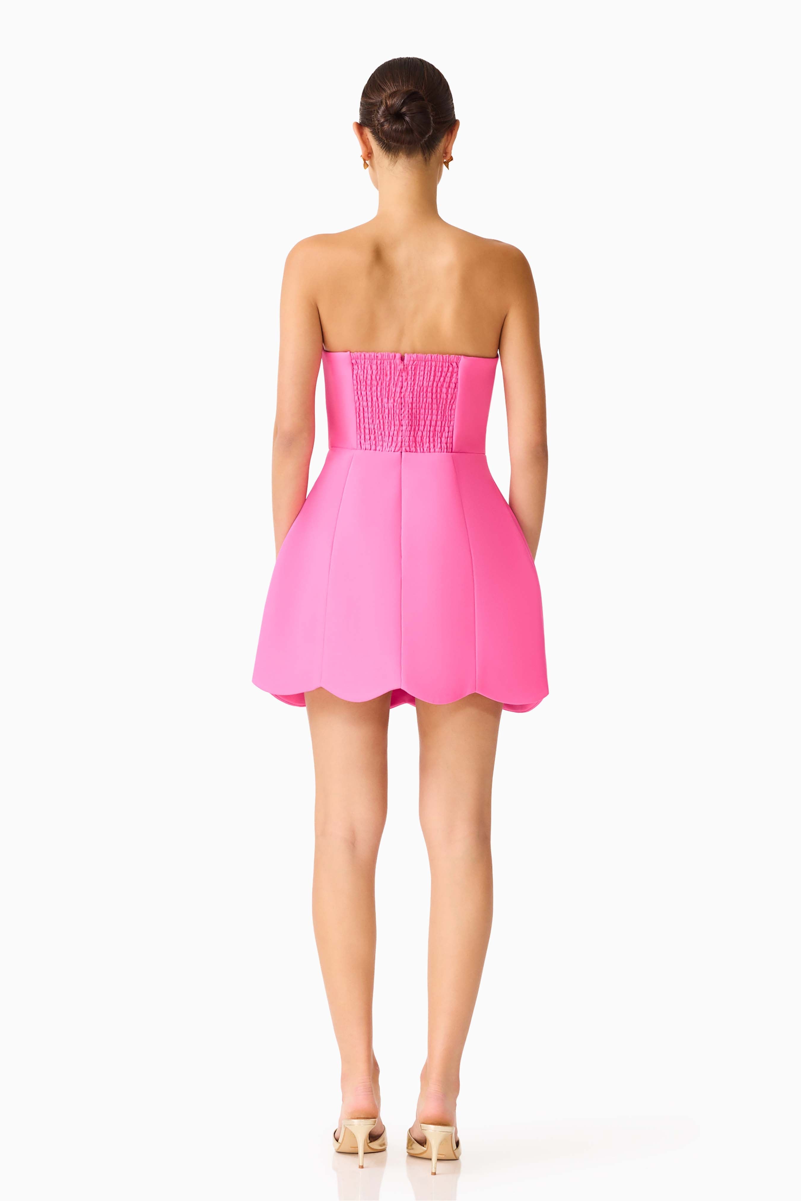Laurentia Tulip Mini Dress in Fuchsia Pink