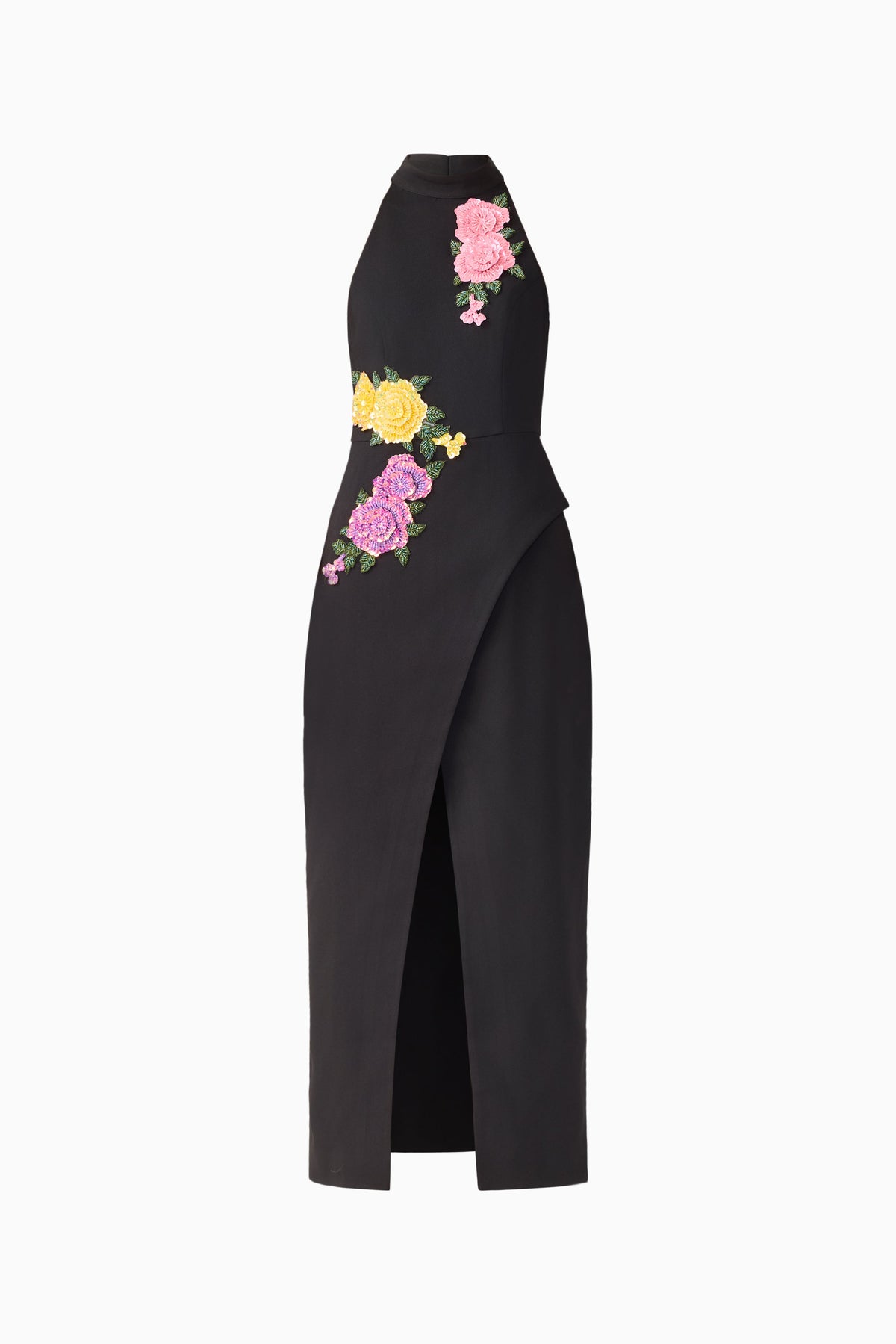 Laurentia Maxi Gown in Fuchsia Black