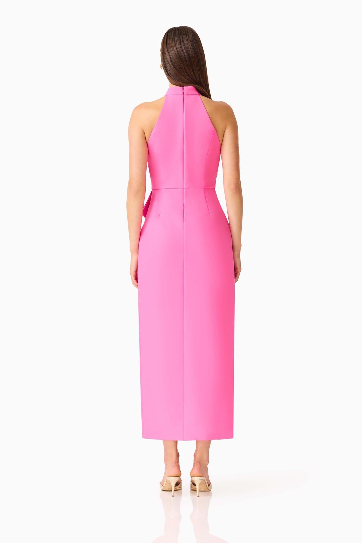 Laurentia Halter Maxi Dress in Fuchsia Pink (missing ghost)