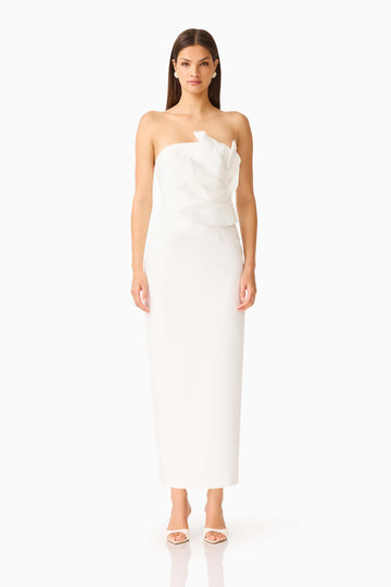 Laurentia Column Midi Dress in White