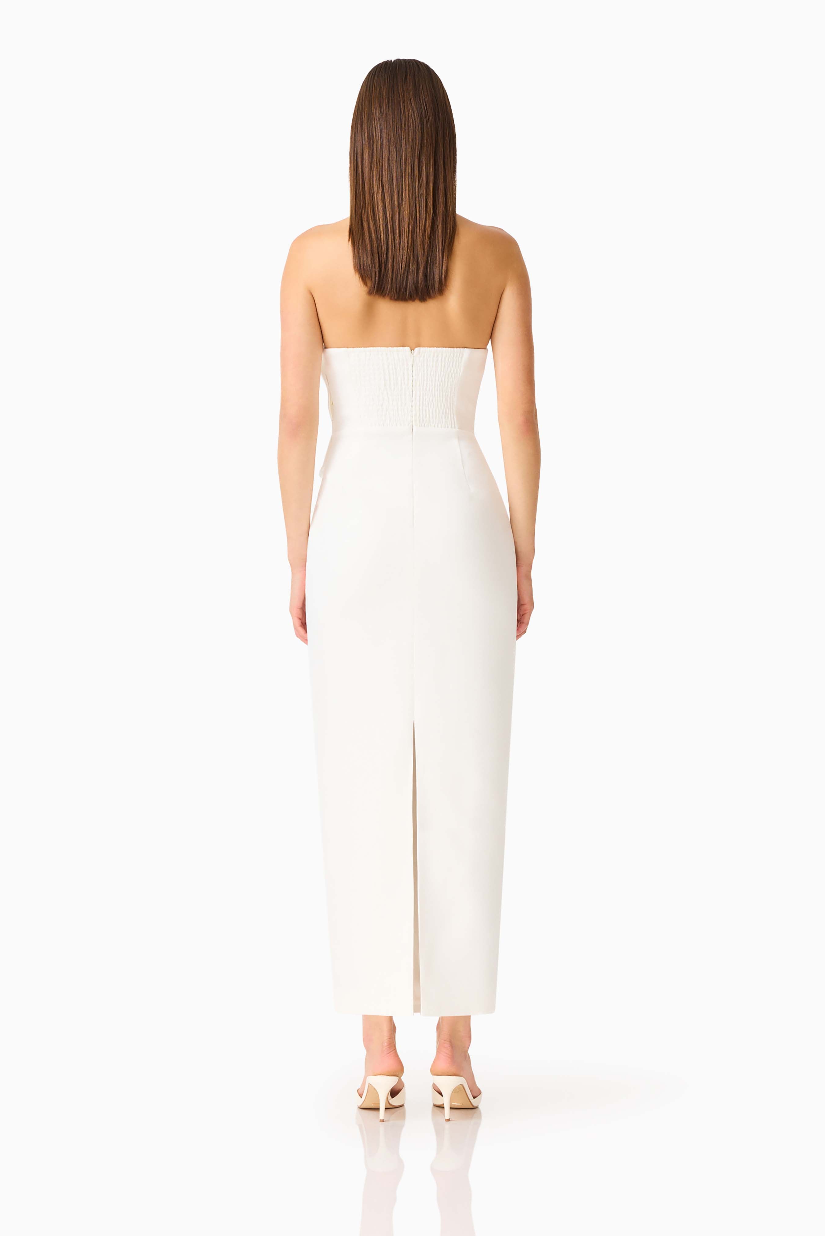 Laurentia Column Midi Dress in White