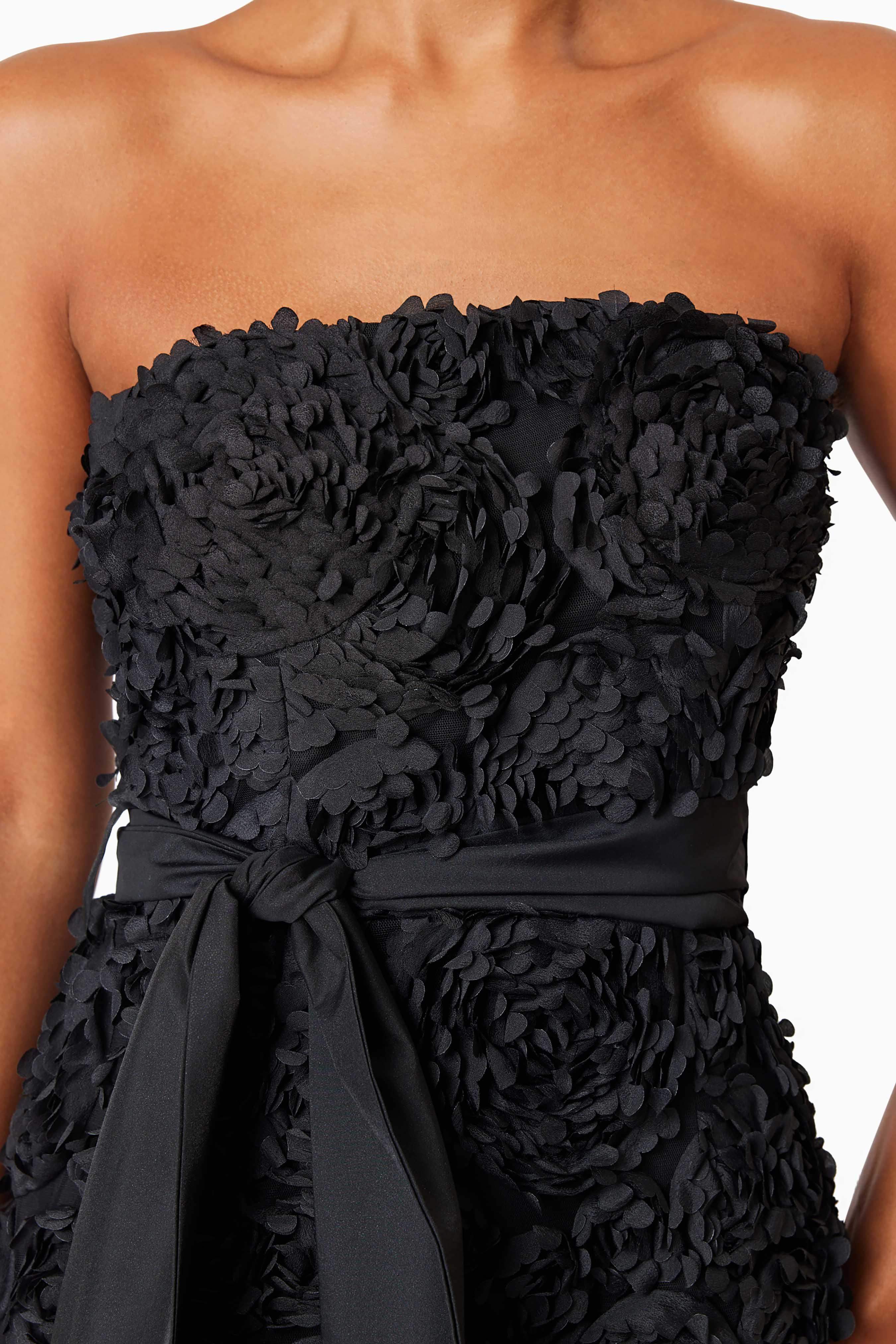Megan Strapless Maxi Gown In Black