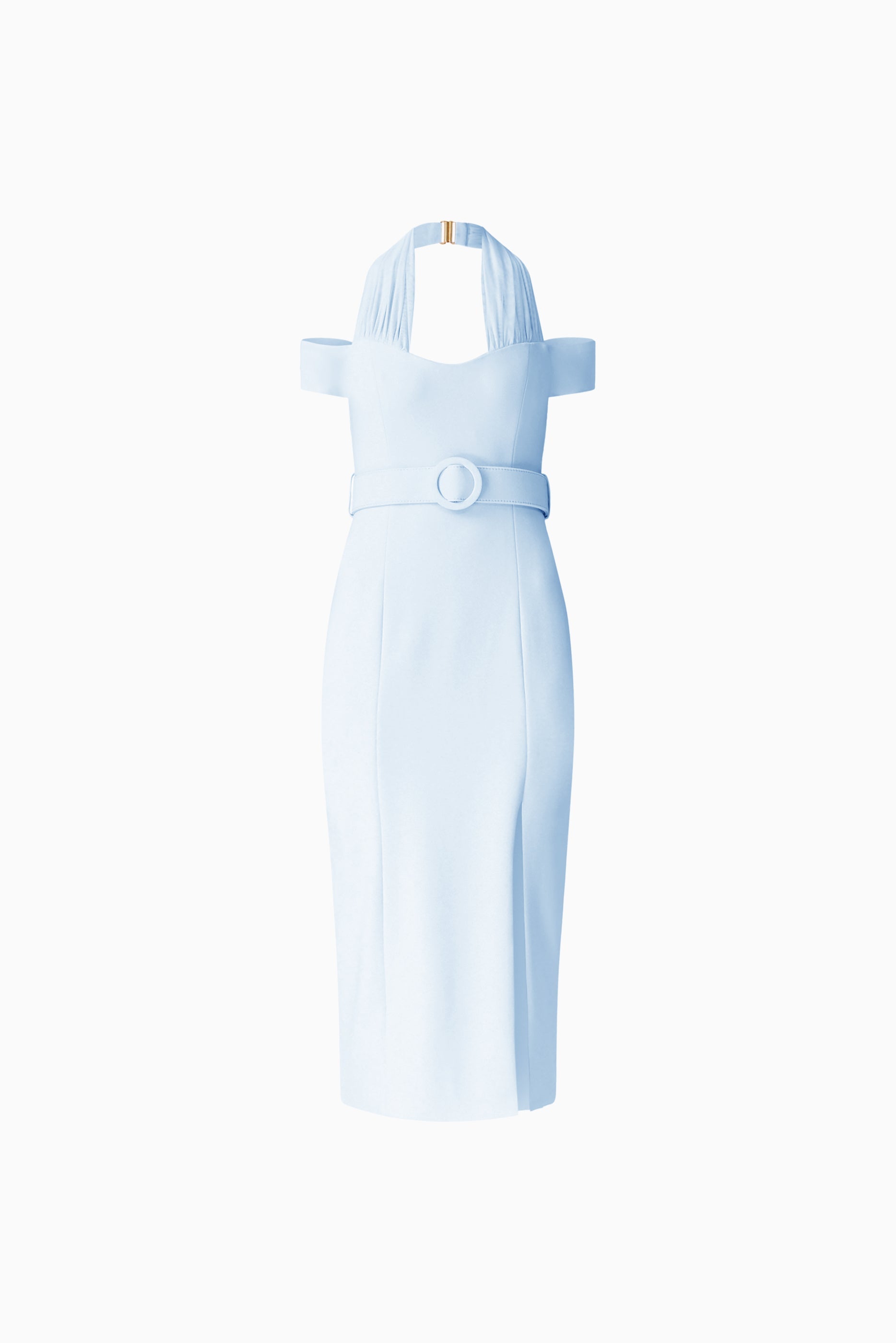 Ruby Halter Midi Dress in Blue