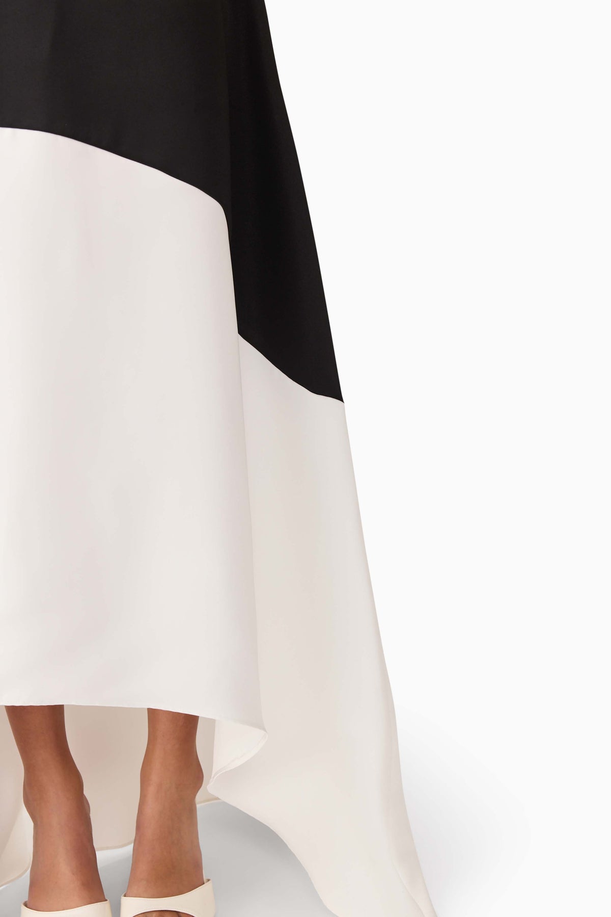 Sorrel One Shoulder Gown in Black & White