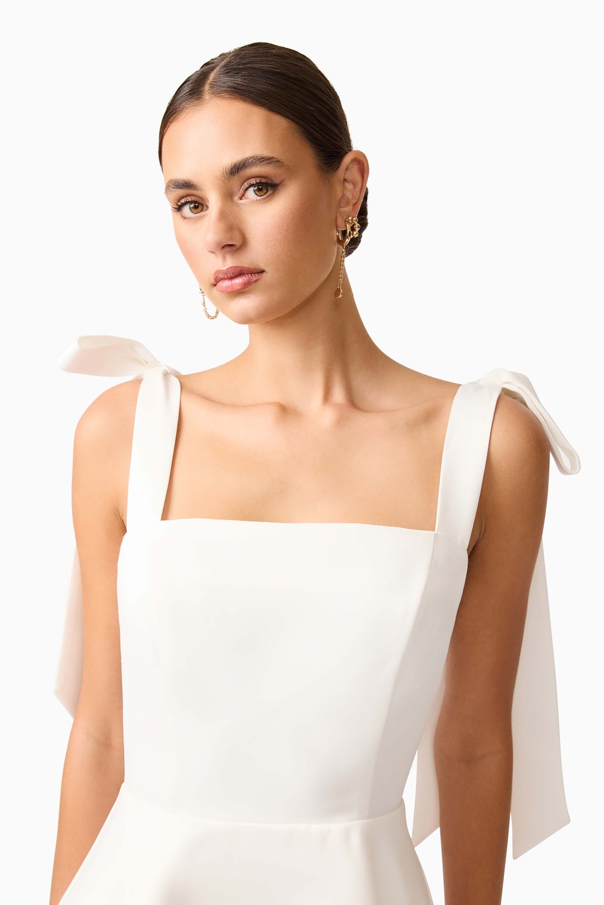 Livia Tiered Mini Dress in White