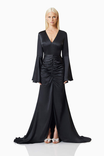 Clementine Eventwear Maxi Gown In Black