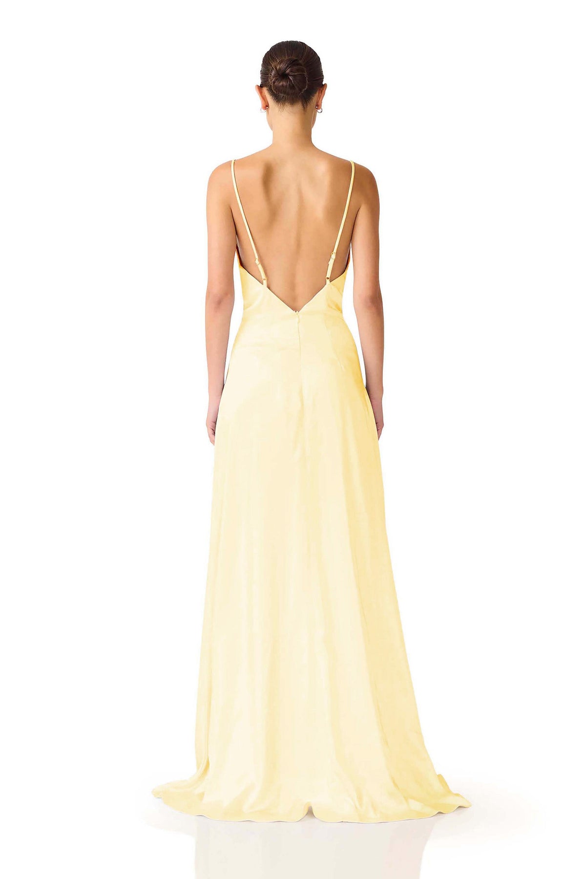 Clementine Cowl Neck Gown in Butter Yellow