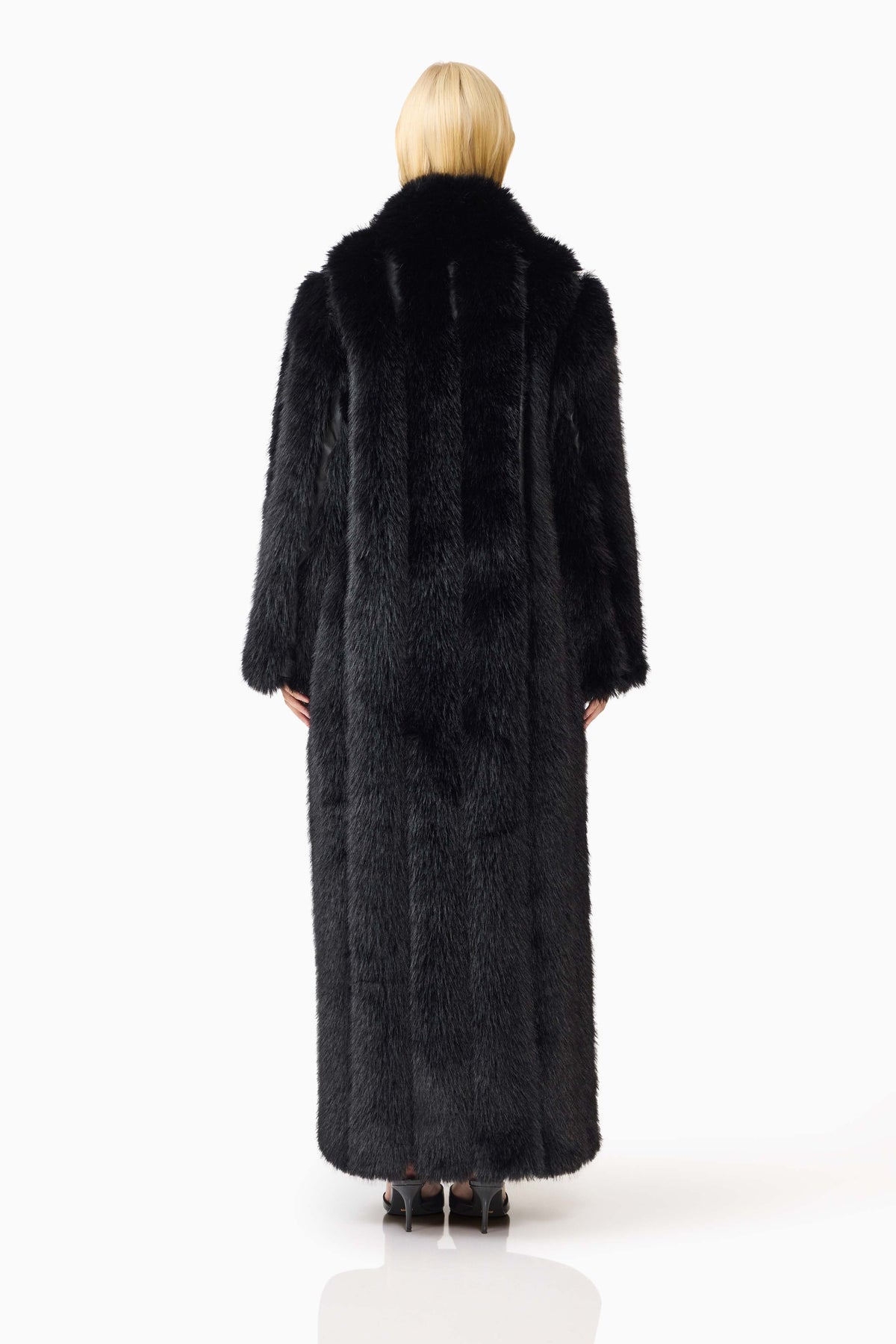 Lux Faux Fur Coat in Black