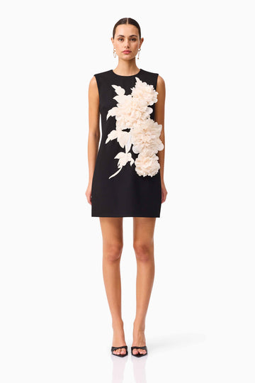 Zahara Shift Mini Dress in Black