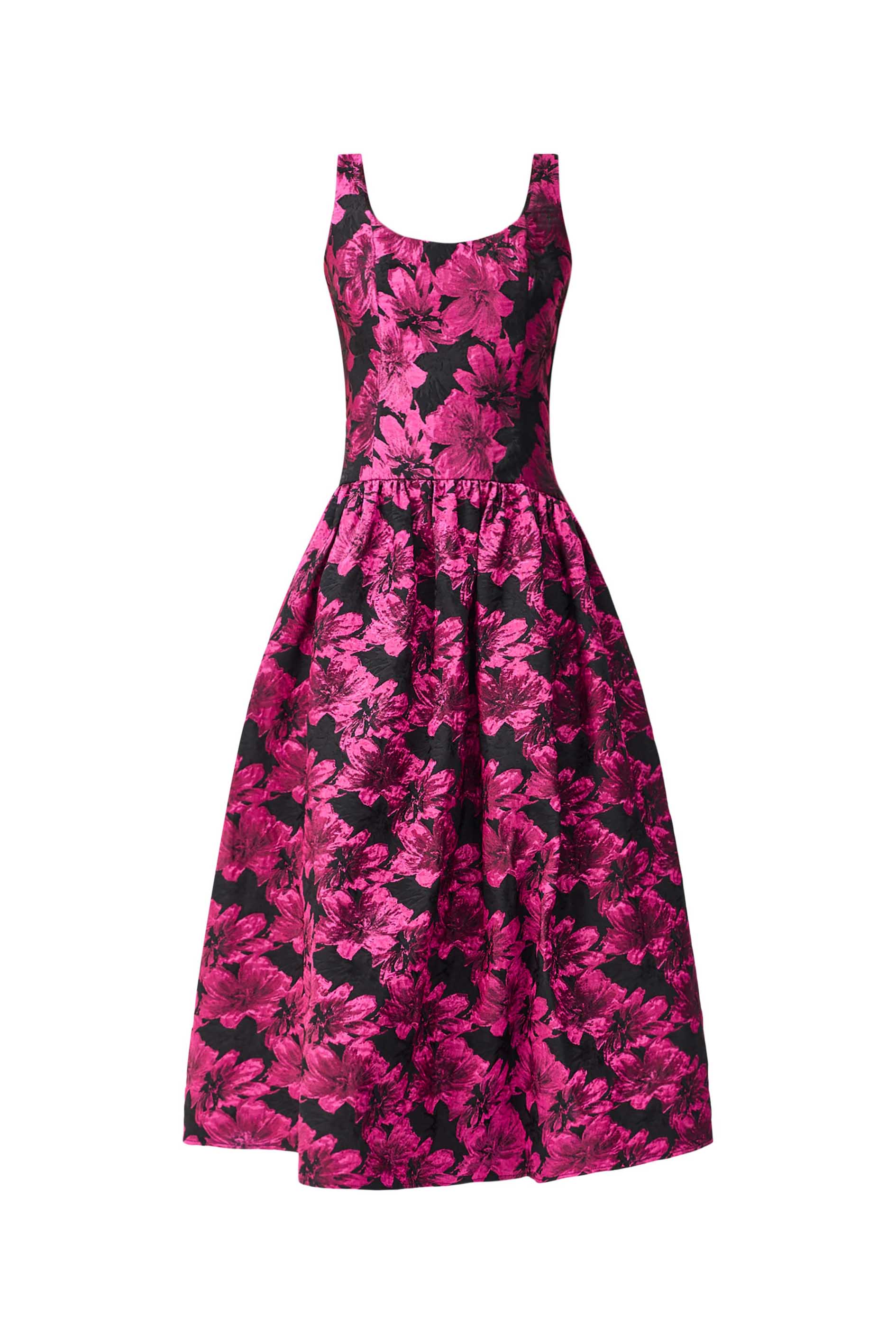 Holly A-Line Gown in Pink & Black Floral