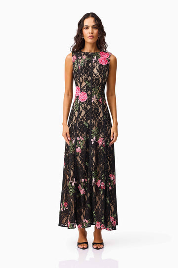 Morgaine Lace Gown in Black