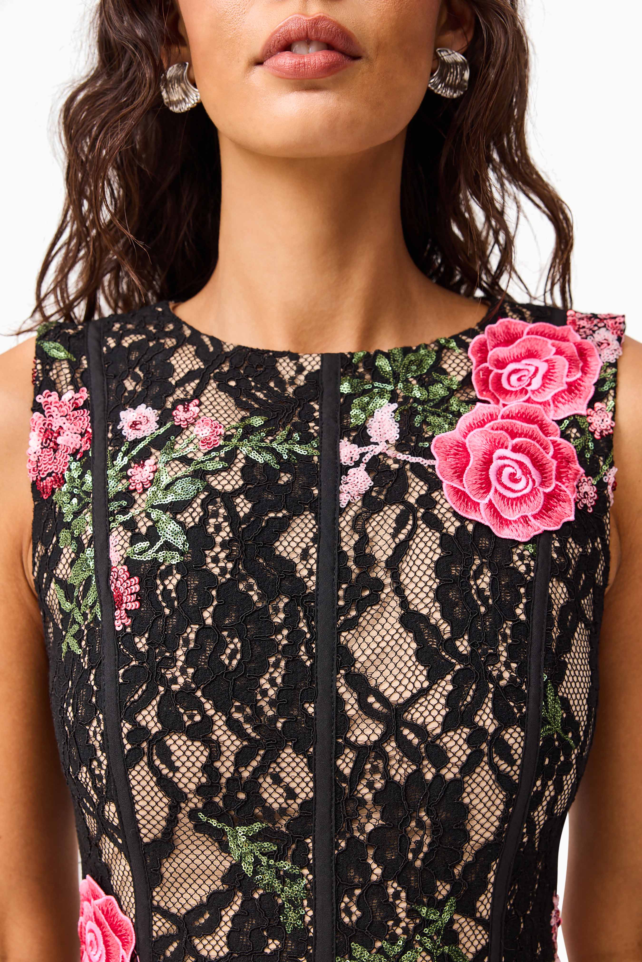 Morgaine Lace Gown in Black