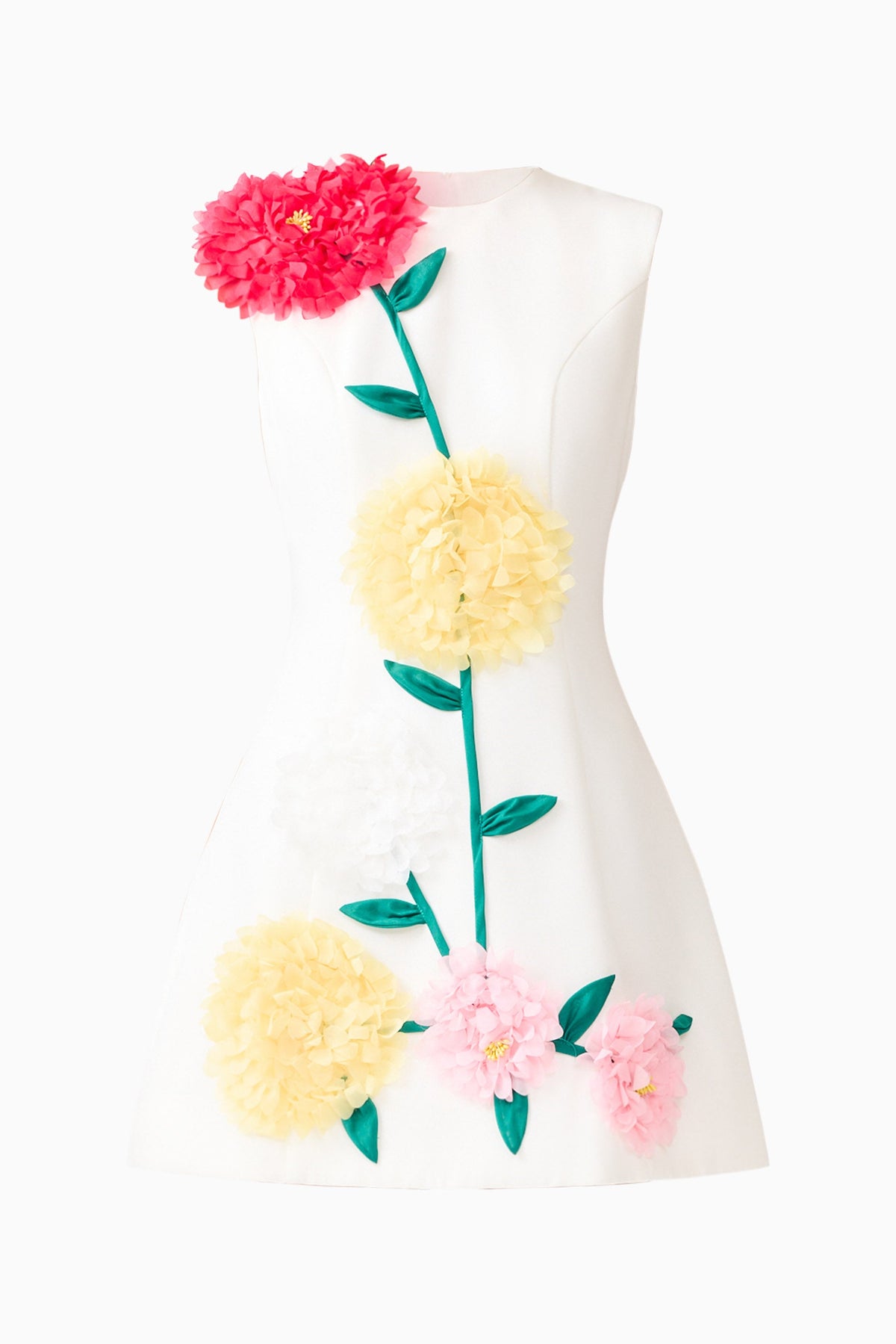 Buttercup Embroidered Mini Dress in Ivory