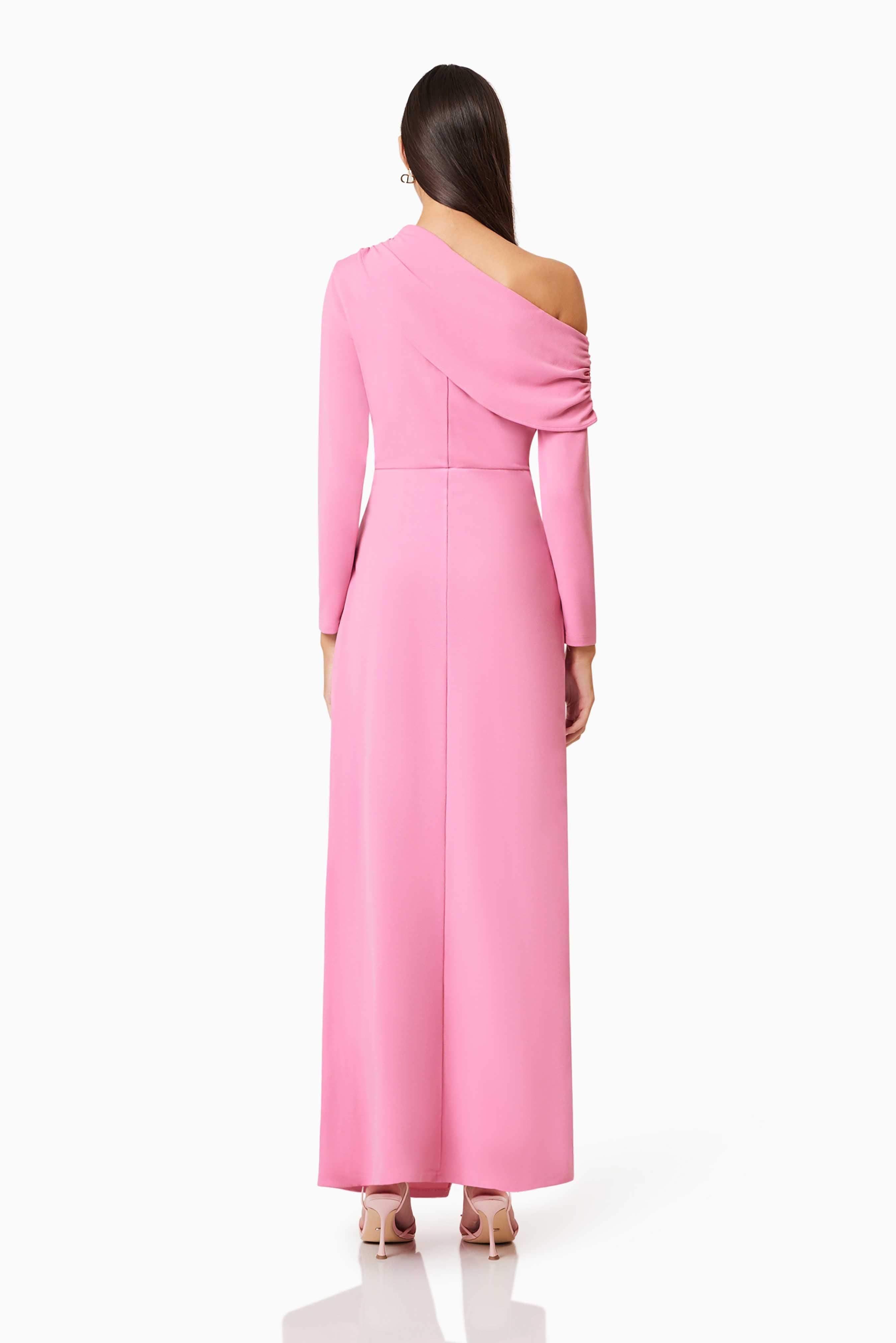 Jamie One Shoulder Gown In Pink
