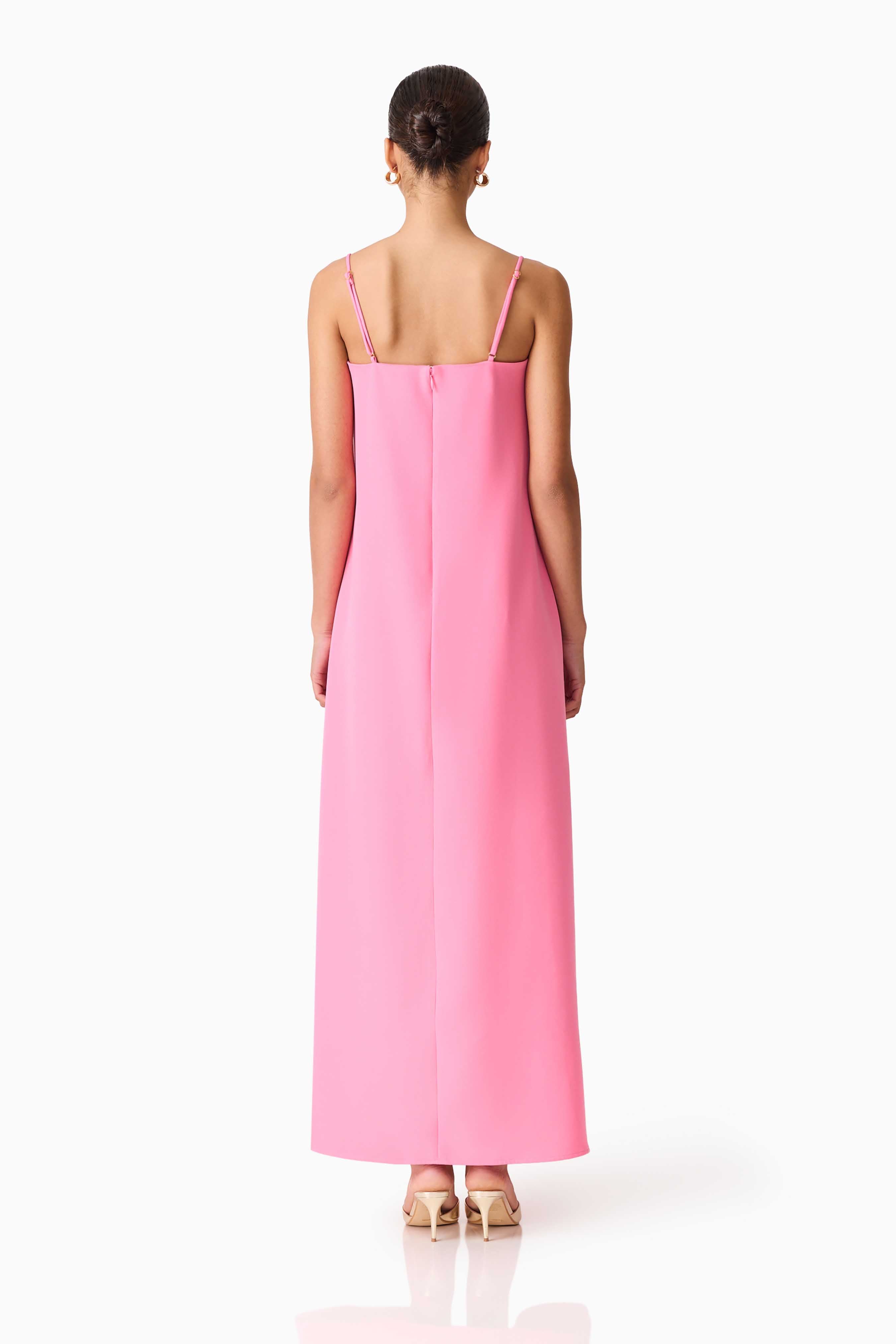 Nolana Floral Applique Gown in Pink