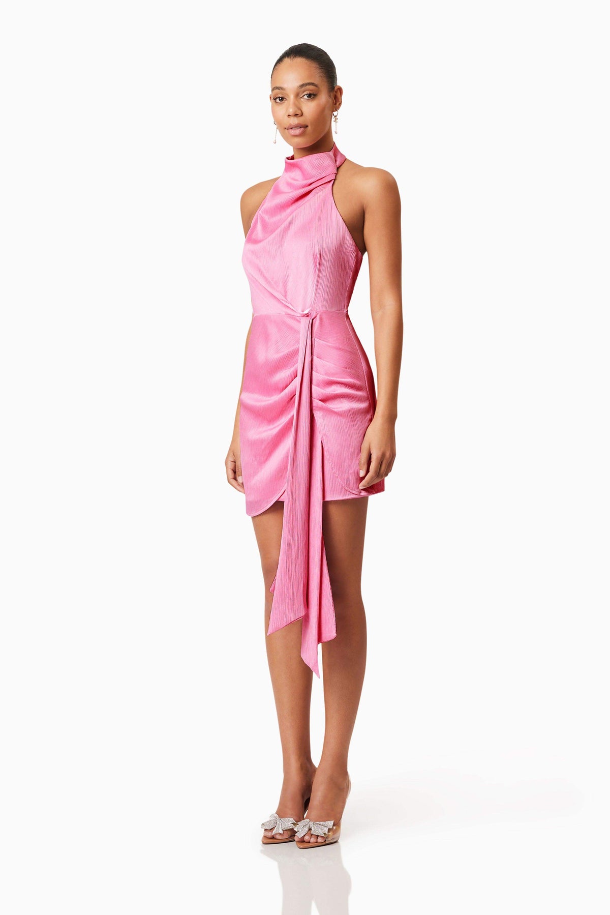 Myra Mini Halter Dress in Pink