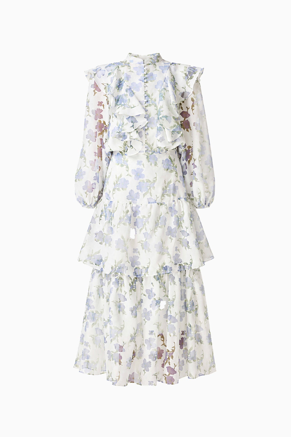 Cleo Top & Skirt Set in White & Blue Floral