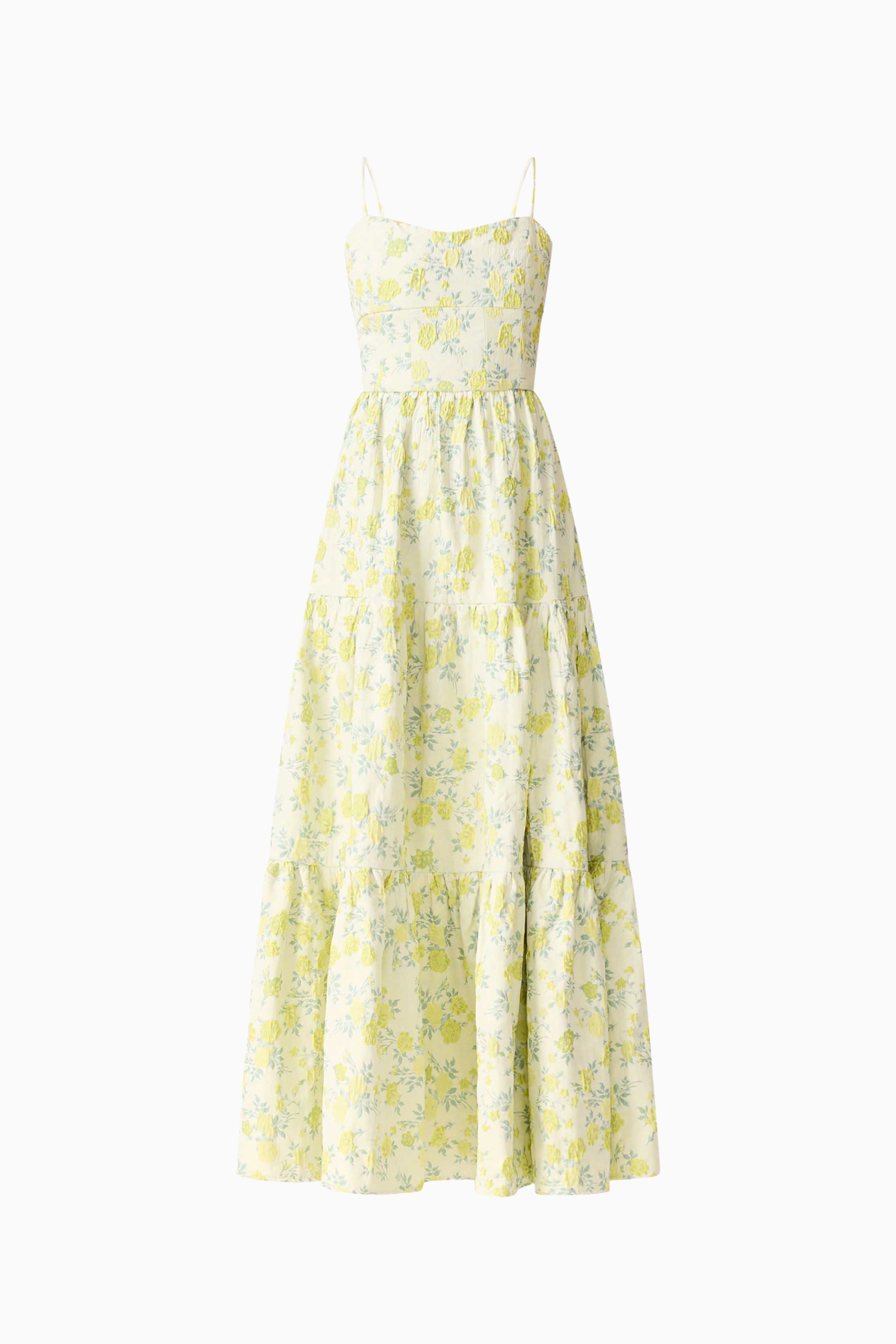 Posey Jacquard Gown in Green Floral